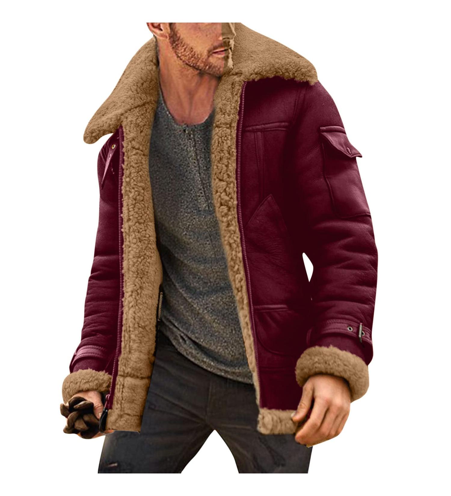 Warm Oversized Plush Hoodie Jacket - Cozy Lined Winter Coat in Red 4XL | Stylish Transition Jacket for All Occasions - Buy Online on GoSupps.com
