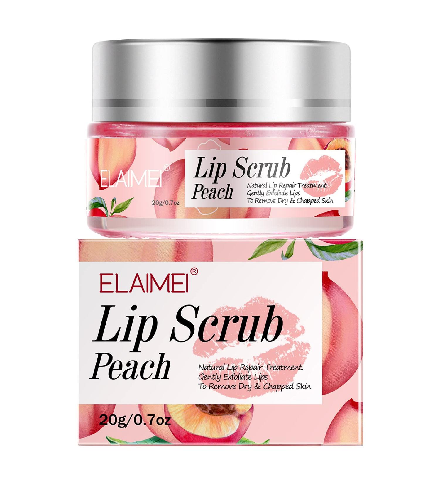 Peach Lip Care Set: Lip Scrub, Lip Sleeping Mask, Lip Treatment - Moisturizing, Repairing, Overnight Lip Balm for Chapped Skin - Buy Online on GoSupps.com