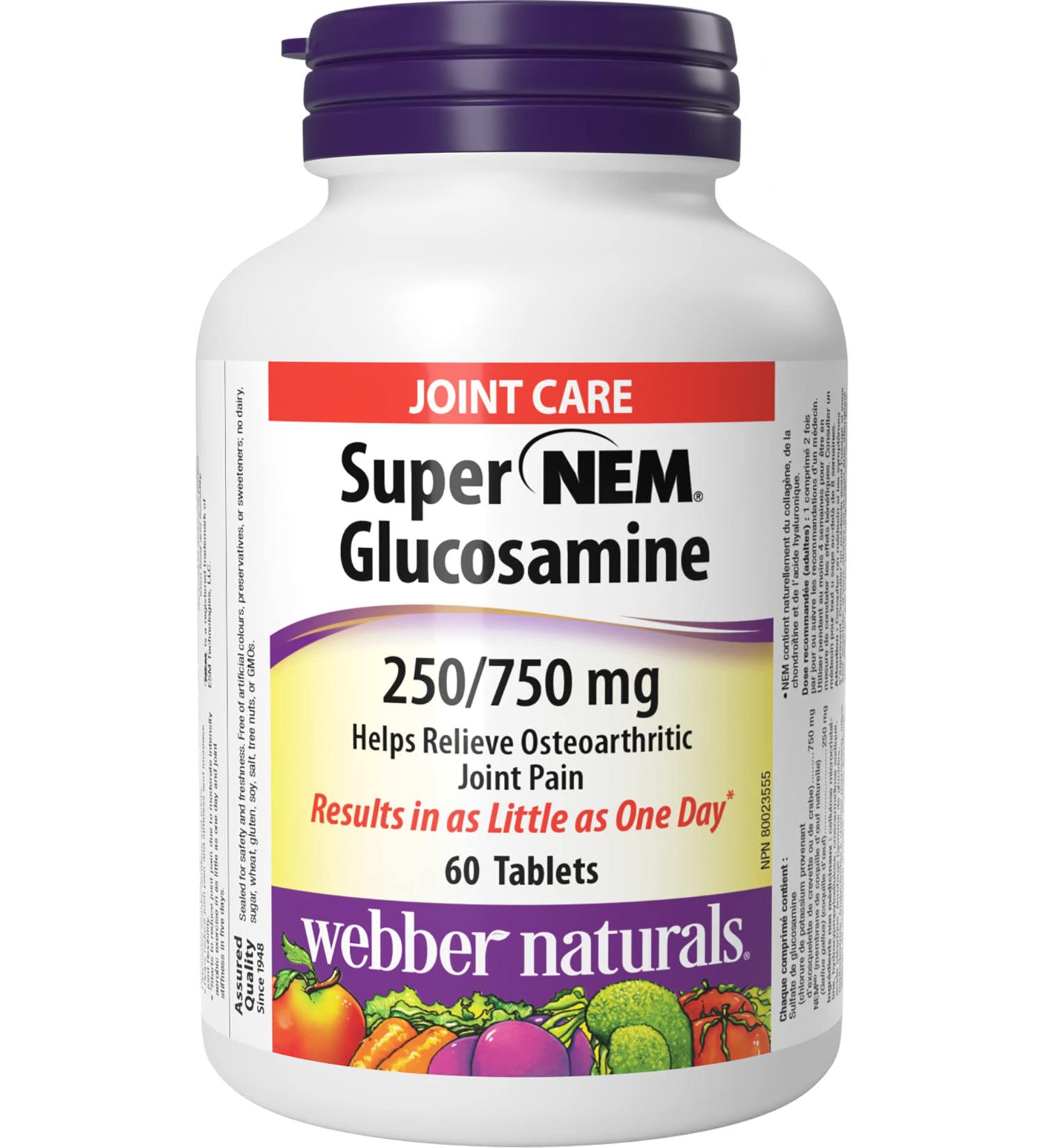 Webber Naturals Glucosamine & Natural Eggshell Membrane Triple Strength Tablets - Buy Online on GoSupps.com