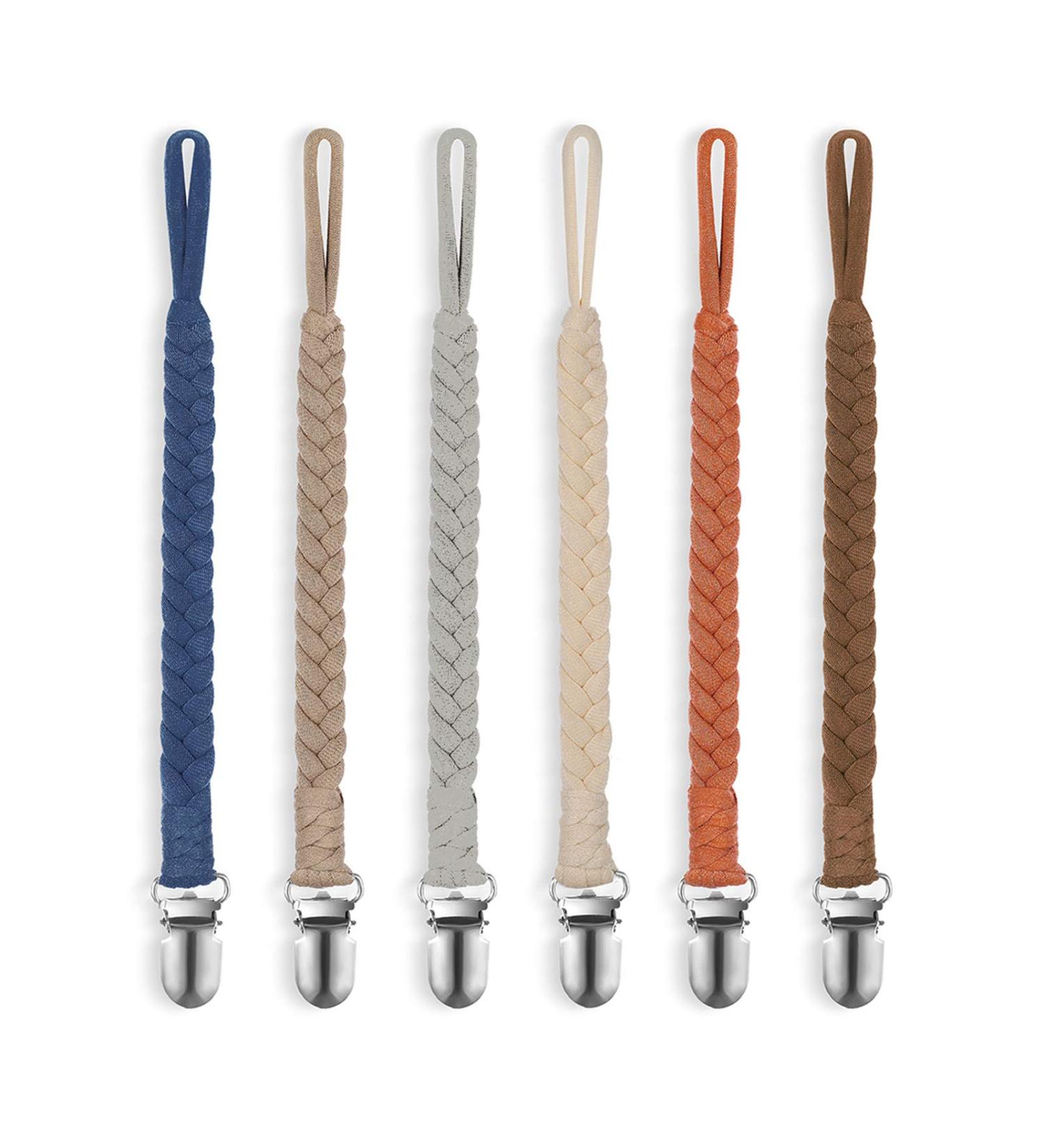 POKIPAW Pacifier Clip for Boys and Girls  6 Pack Baby Pacifier Holder Leash 100% Handmade Braided Fits All Pacifiers & Teething Toys Modern Unisex Baby Gift Colorful - Buy Online on GoSupps.com