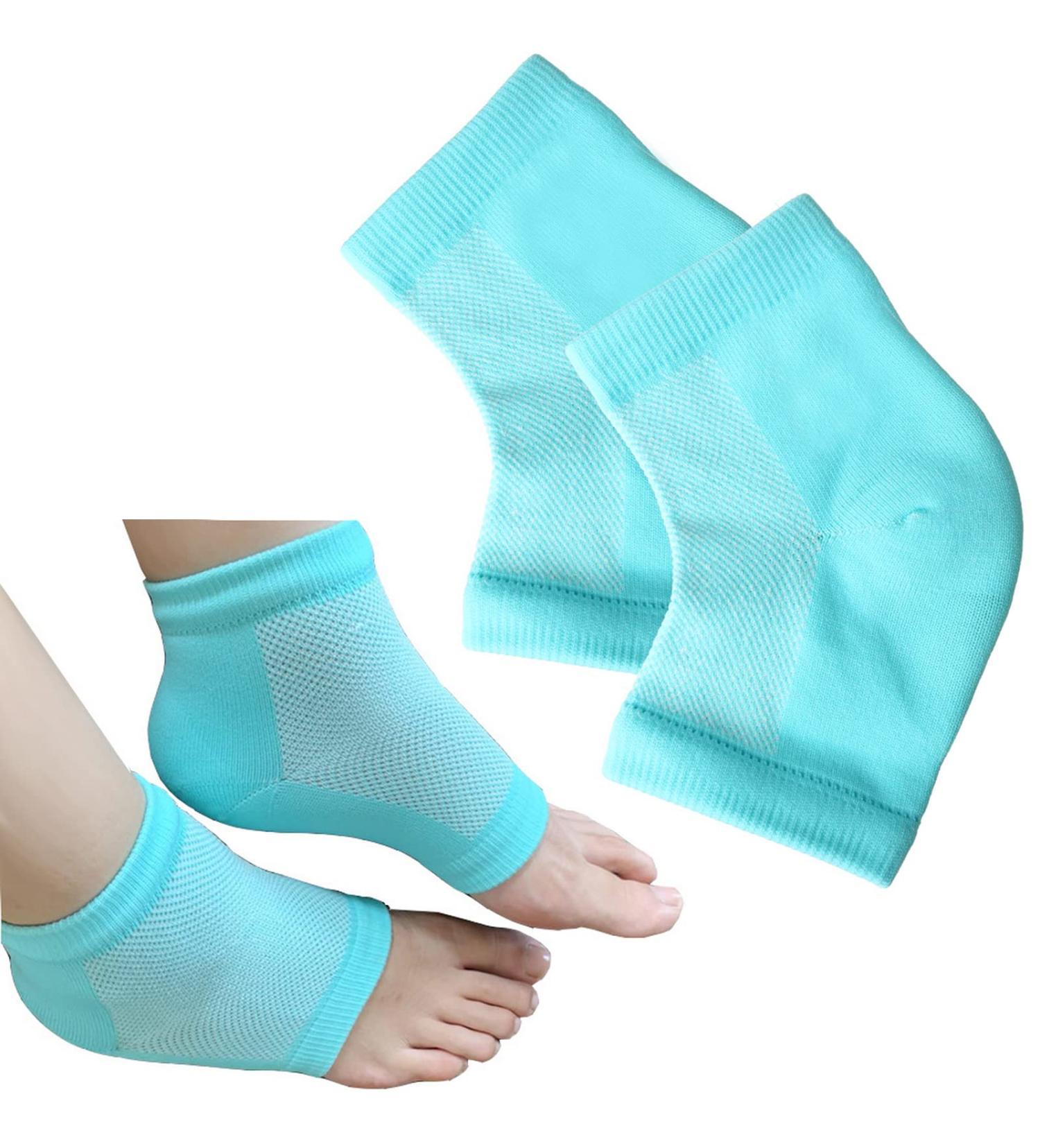 Moisturizing Gel Heel Socks with Essential Oils & Vitamins for Cracked Dry Skin Care - Buy Online on GoSupps.com
