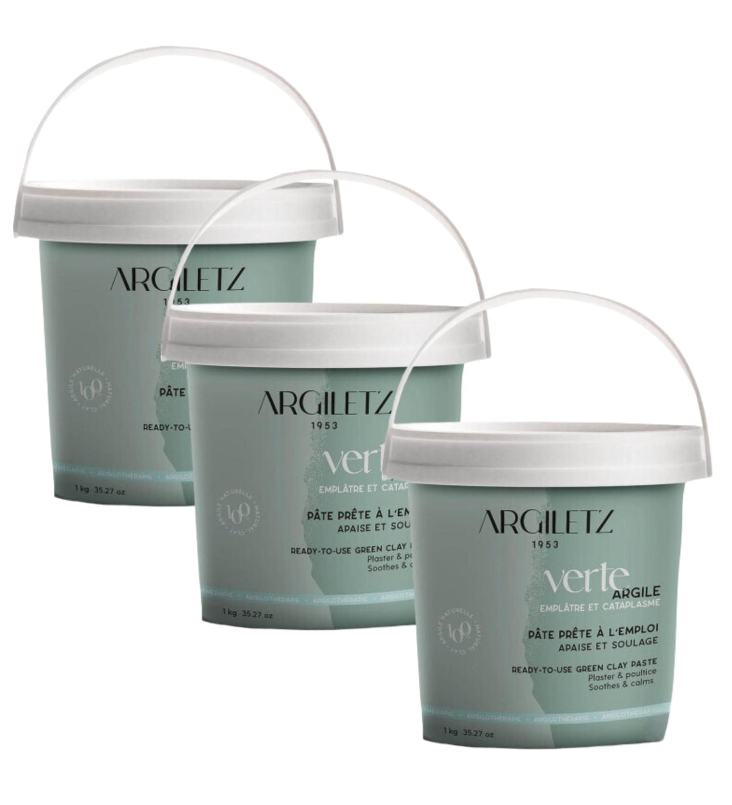  ARCILIA Argiletz - Set of 3 Pots - Green Clay 1 kg - Ready to Use - Buy Online on GoSupps.com