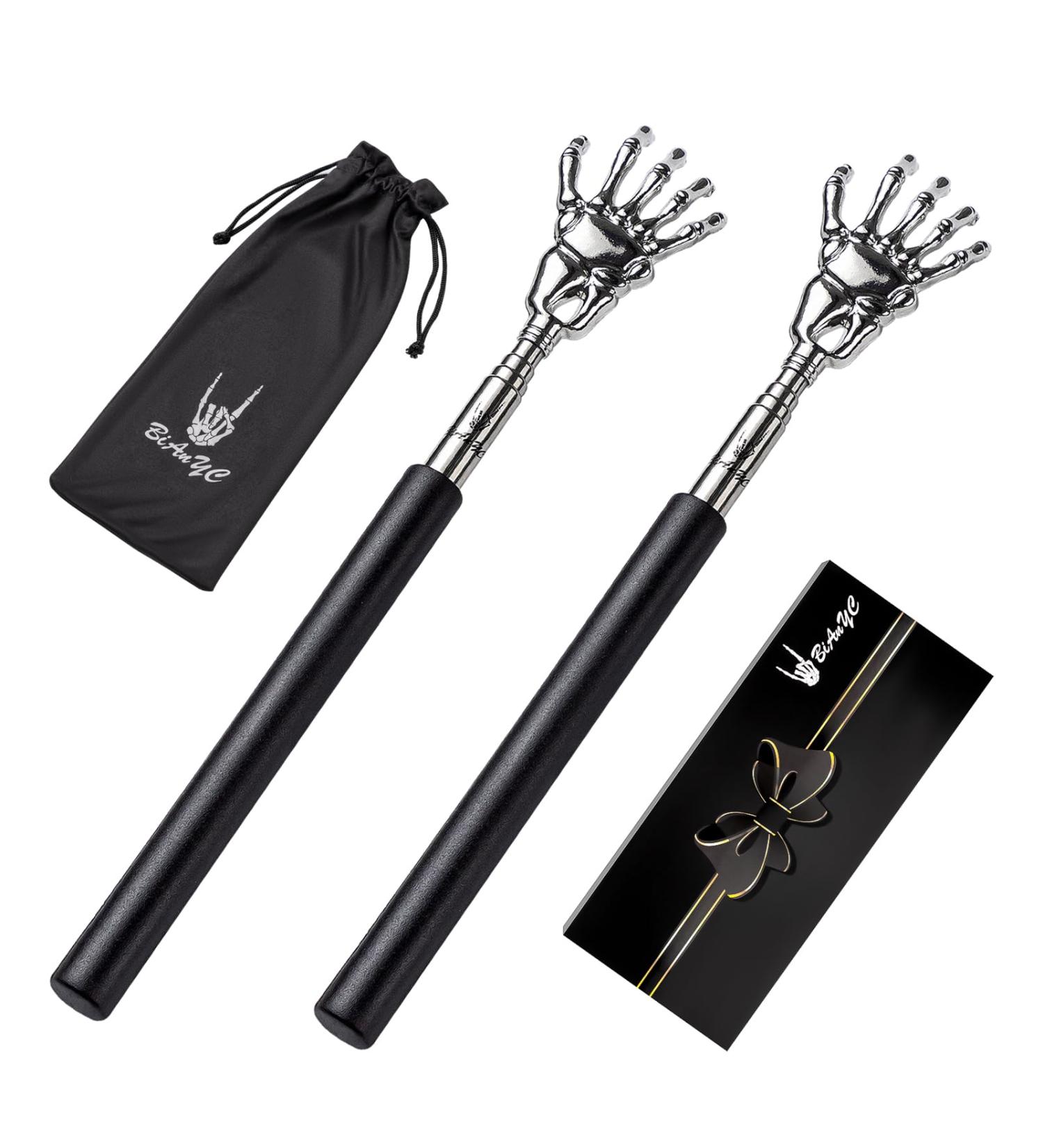 BiAnYC 2-Piece Extendable Back Scratcher - Portable Telescopic Massager for Itching Relief | Creative Gift | Adjustable 21-59 cm - Buy Online on GoSupps.com