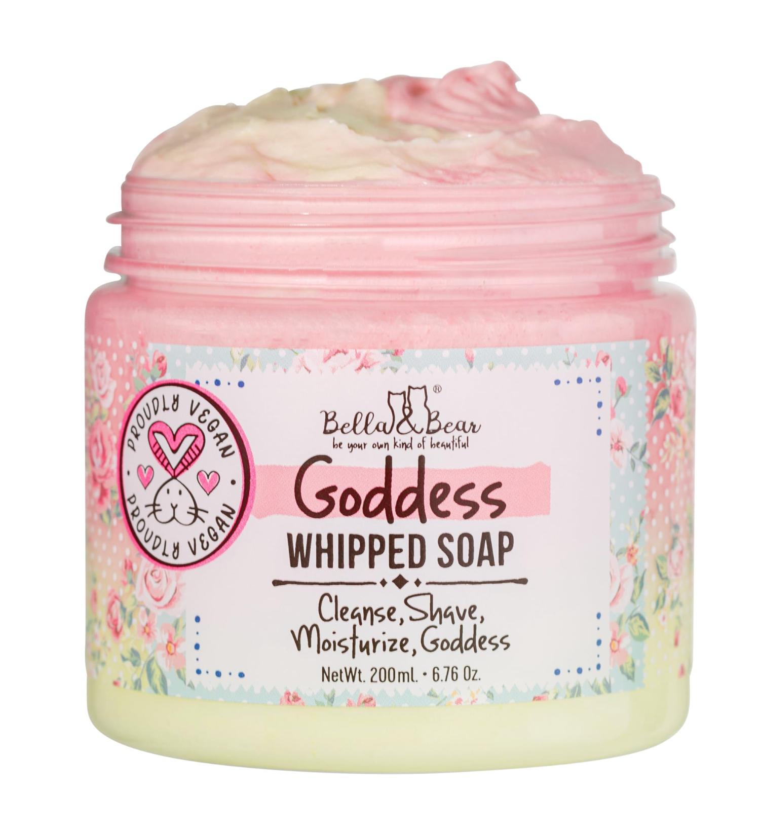 Bella & Bear Goddess Whipped Soap | Moisturizing Vegan Body Wash & Shaving Cream | Paraben Free & Cruelty-Free Skin Care - Buy Online on GoSupps.com