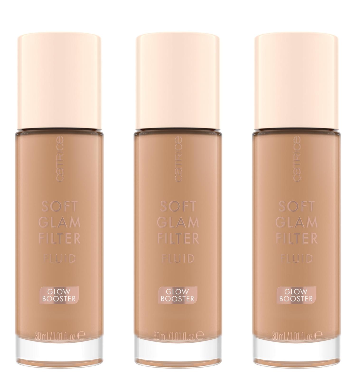 Catrice Soft Glam Filter Fluid - No. 030 Nude Nourishing & Radiant Vegan Base (3x30ml) - Oil-Free Fragrance-Free Alcohol-Free - Buy Online on GoSupps.com