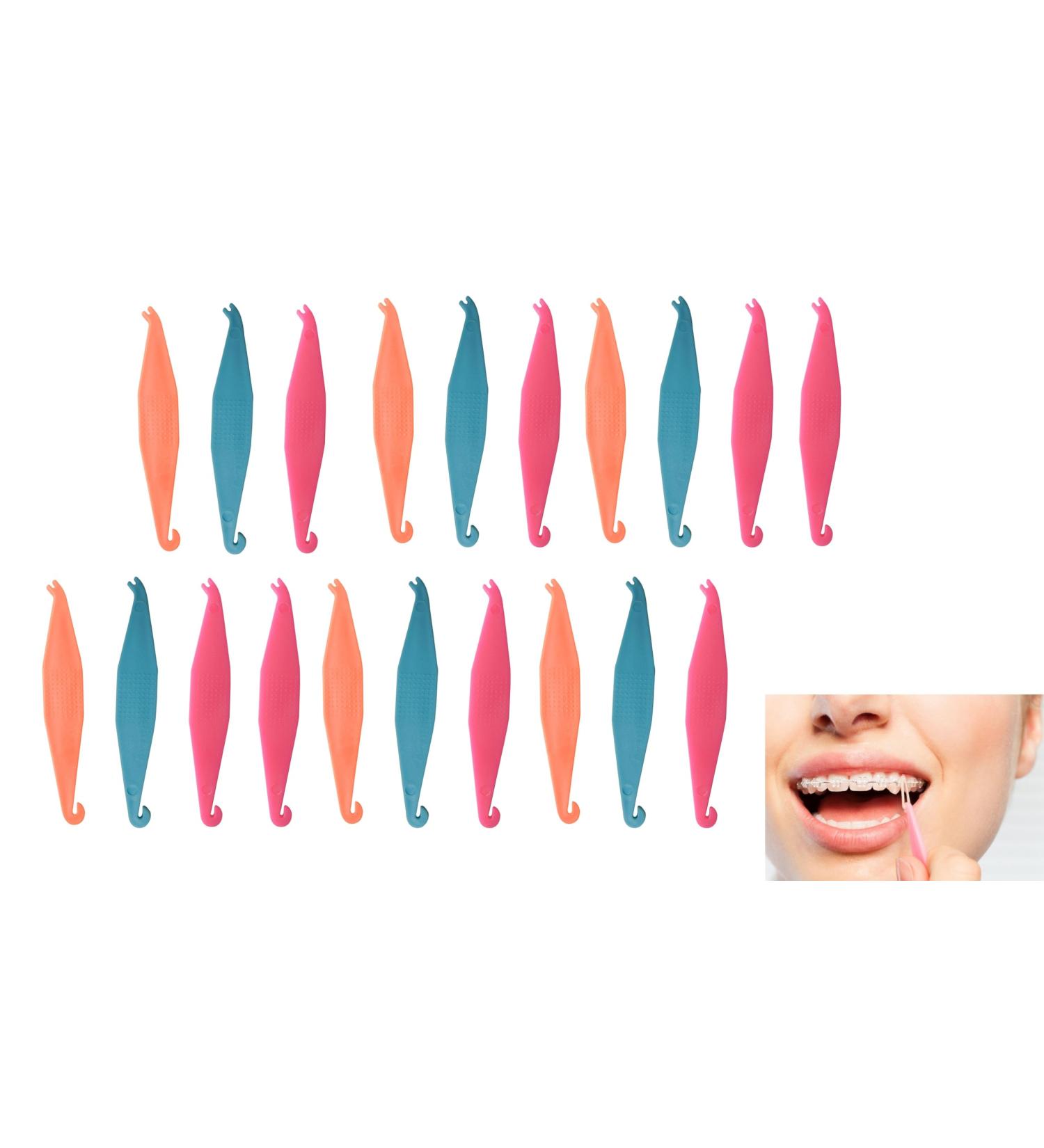 SmileSupplies Dental Teeth Rubber Band Placers for Braces - Disposable Orthodontic Elastic Multi-Color (20 Pcs) - International Shipping Available - Buy Online on GoSupps.com