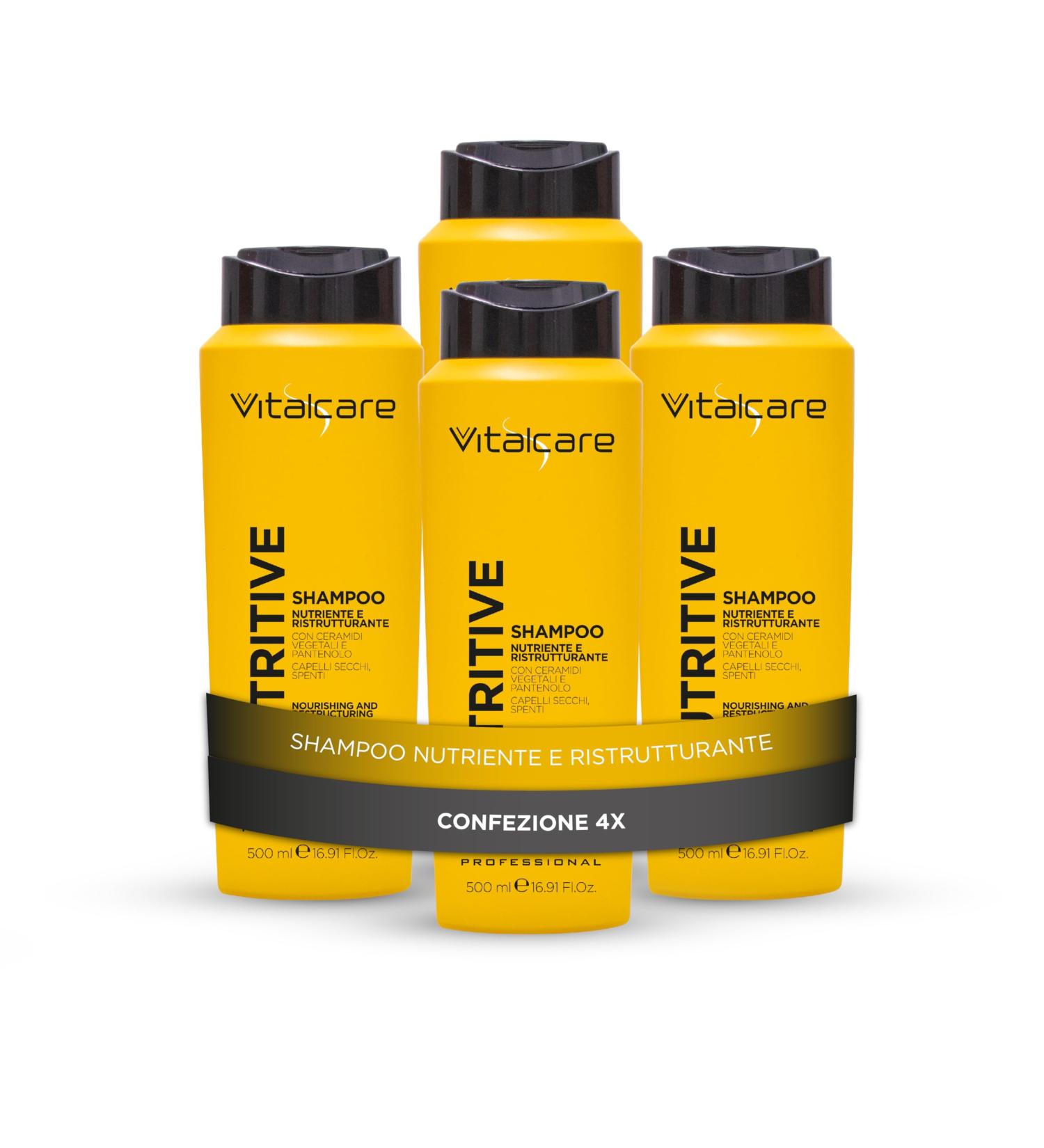  Vitalcare Vitalcare | Nutritive - Nourishing and Restructuring Shampoo Shampoo for Dry and Dull Hair with Plant Ceramides and Panthenol 4 x 500 ml - Buy Online on GoSupps.com