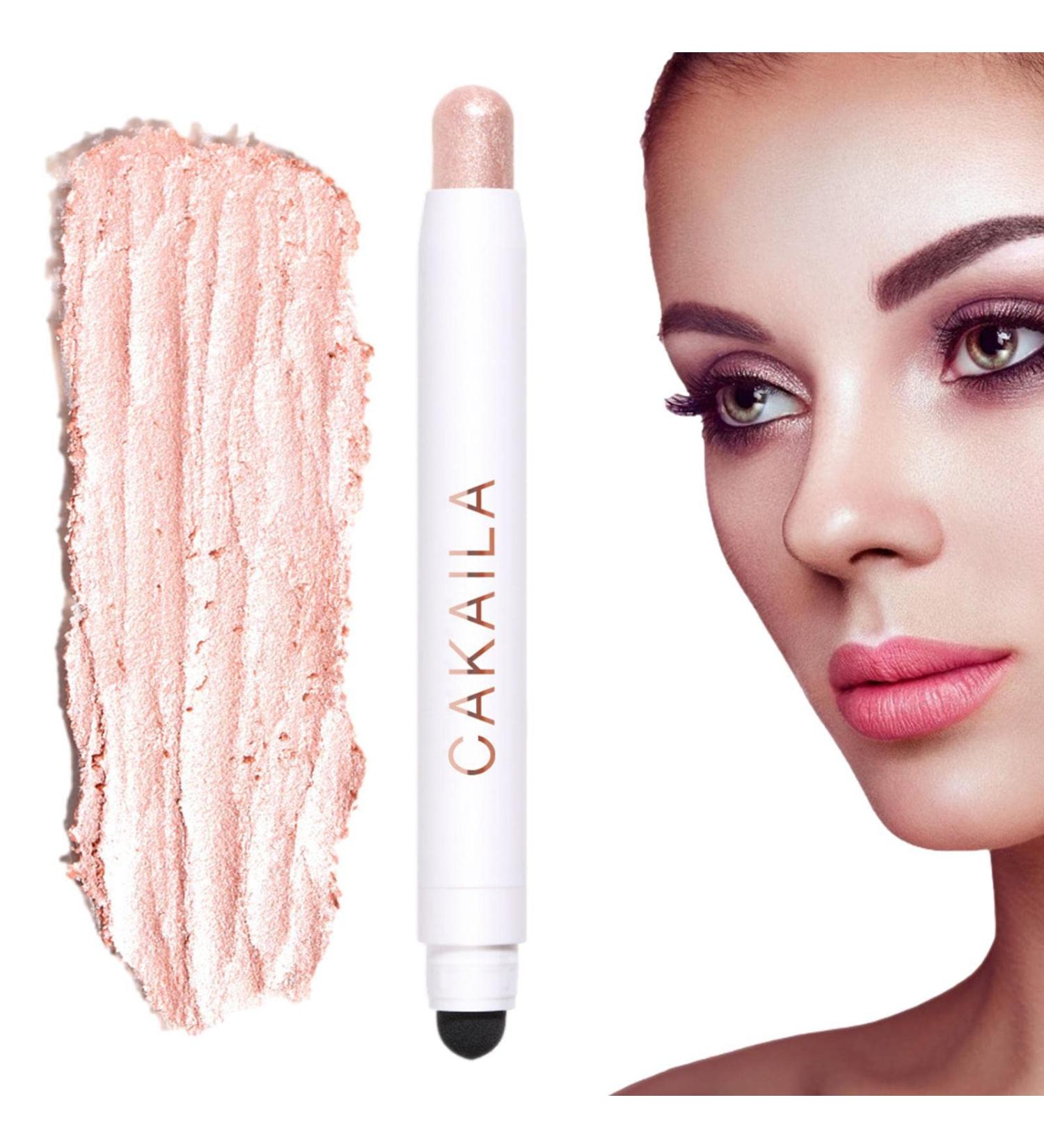 Eye Brightener Stick Smudge-Proof Double-end Pencil Eyeshadow Stick | Stick Highlighter Makeup Automatic Rotating for Women Girls - Buy Online on GoSupps.com