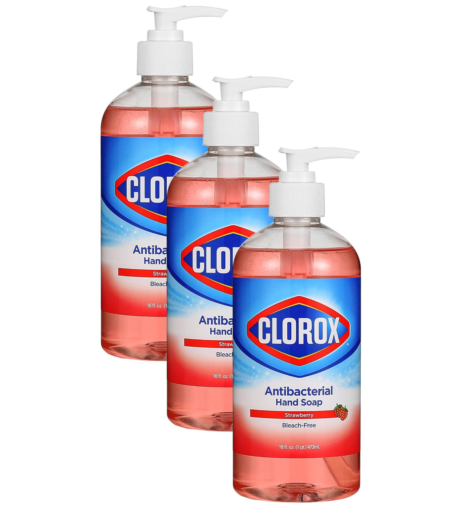 Clorox Liquid Hand Soap - 16 Fl Oz Pump Germ Eliminator Soft on Hands Tough on Dirt Strawberry Scented Hand Wash & Foam Soap - Buy Online on GoSupps.com