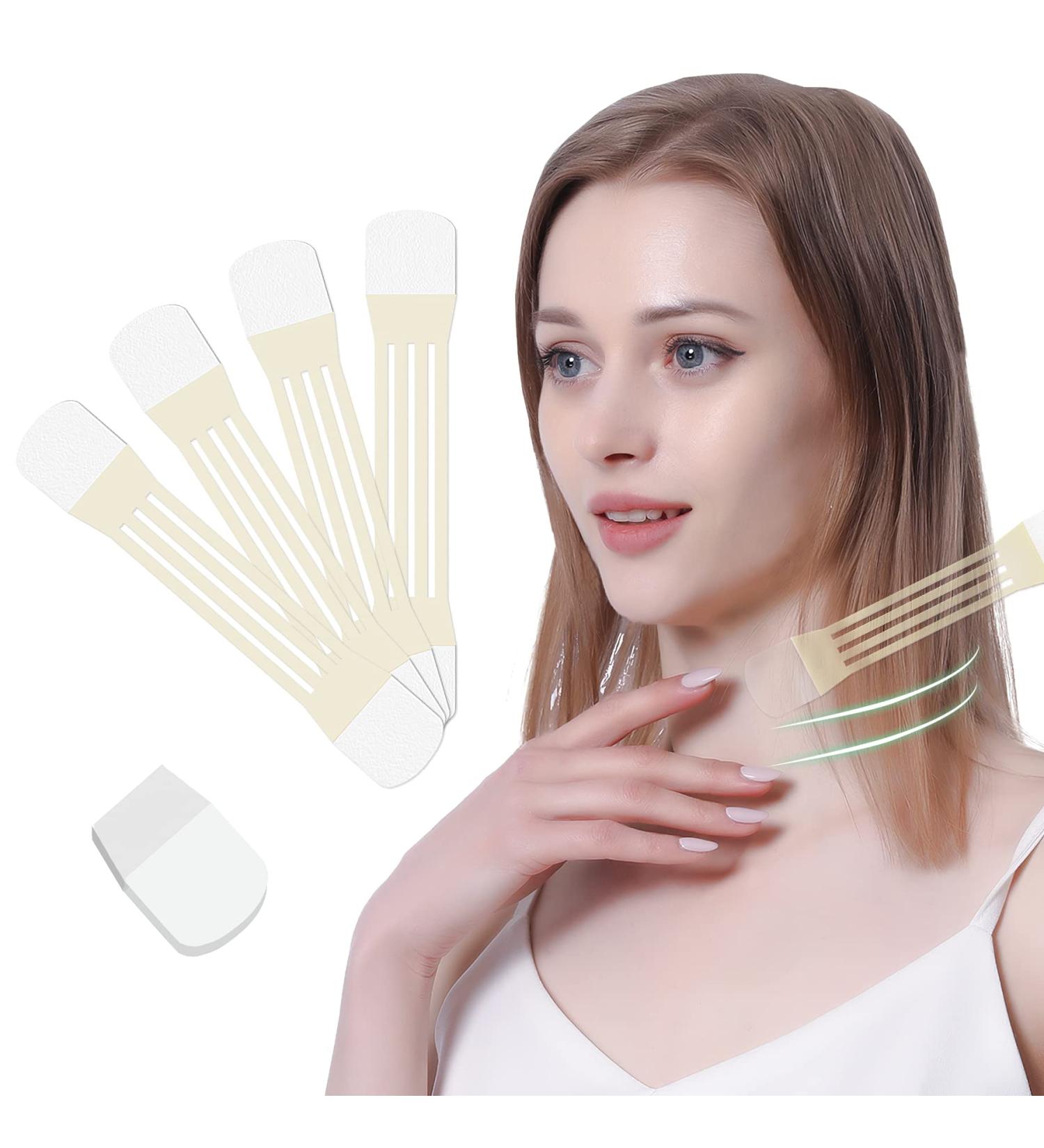 Instant Neck Lift Tape - Face & Neck Lifting Stickers - Adhesive Patch for Double Chin Reduction, Wrinkle Smoothing, and Fine Line Fading - 4 Lift Bands + 20 Replacement Tapes - Buy Online on GoSupps.com