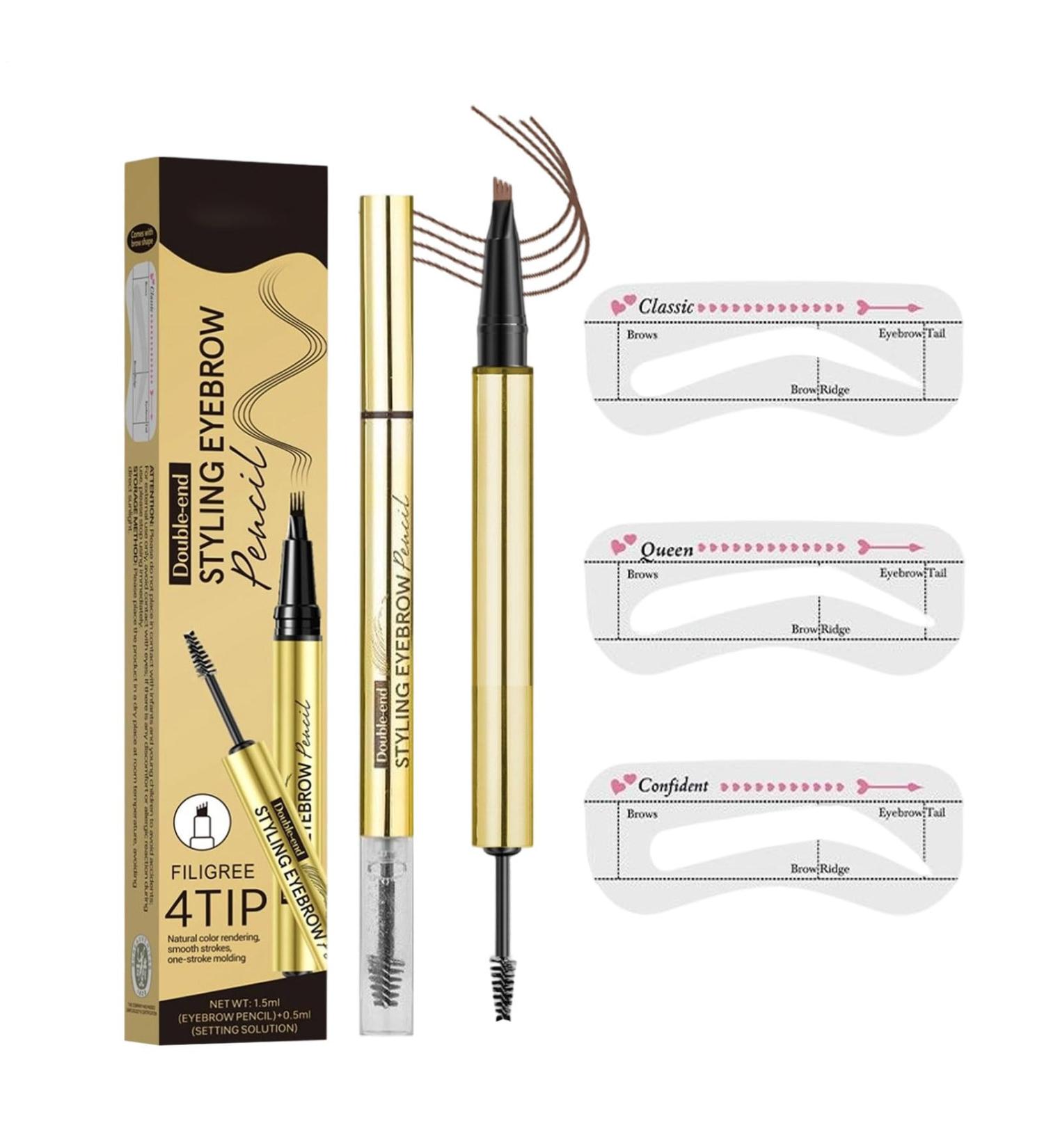 Eyebrow pencil Waterproof Eyebrow Makeup Pencil with Gel Sweatproof Makeup Supplies Long Lasting Cosmetics for Women and Girls Daily Work Travel Dates Sports - Buy Online on GoSupps.com