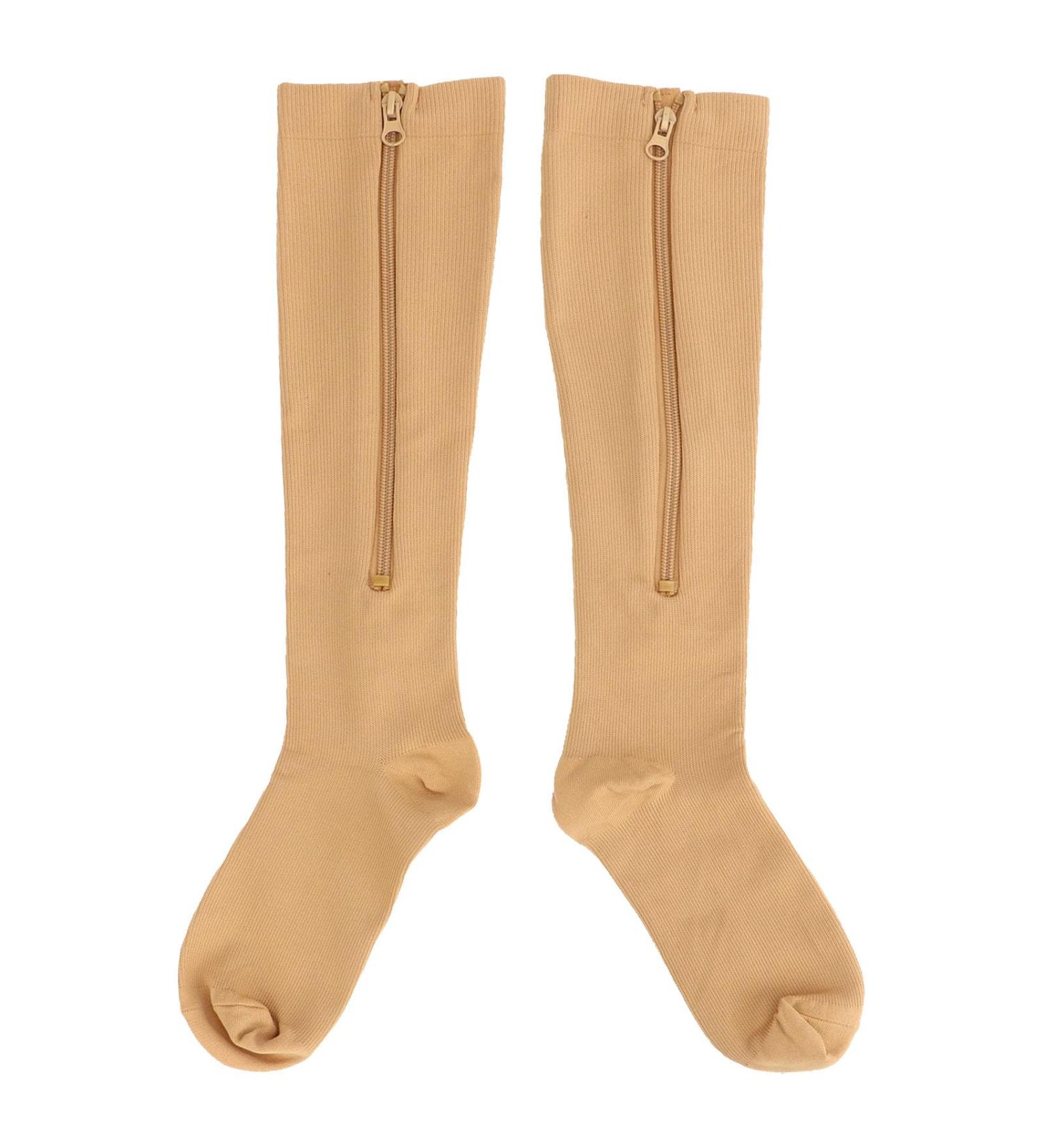 Buy Penrux Compression Socks with Zipper - 15-20 mmHg Medical Support Socks for Comfort & Skin Protection - S-M Skin Color - Buy Online on GoSupps.com