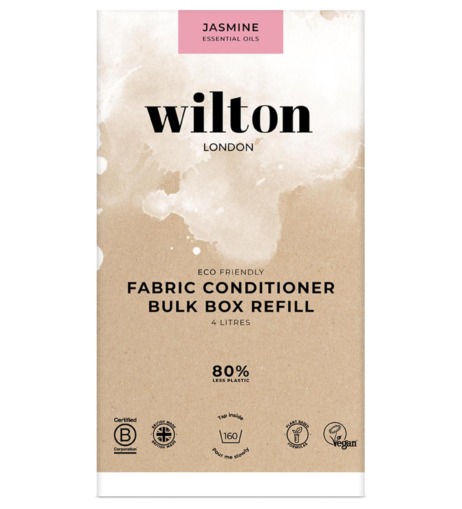 Wilton London Jasmine Fabric Conditioner Refill - 160 Washes | Plant-based & Biodegradable | 100% Recyclable | Essential Oils | 4L - Buy Online on GoSupps.com