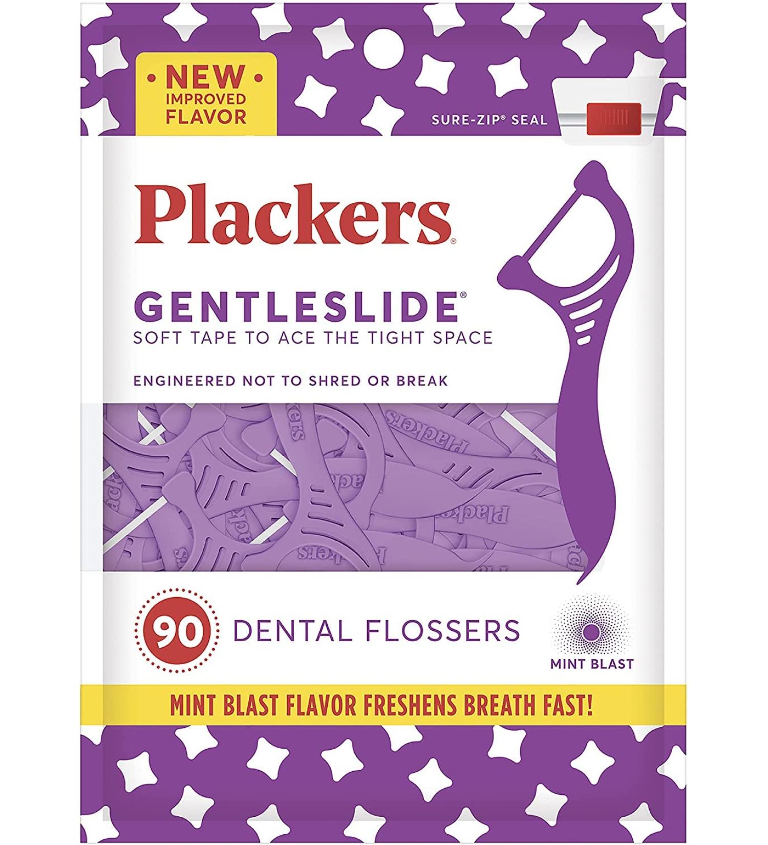 Plackers Gentleslide Dental Floss 90 Count - 3 Pack | Best Floss for Sensitive Gums | International Shipping Available - Buy Online on GoSupps.com