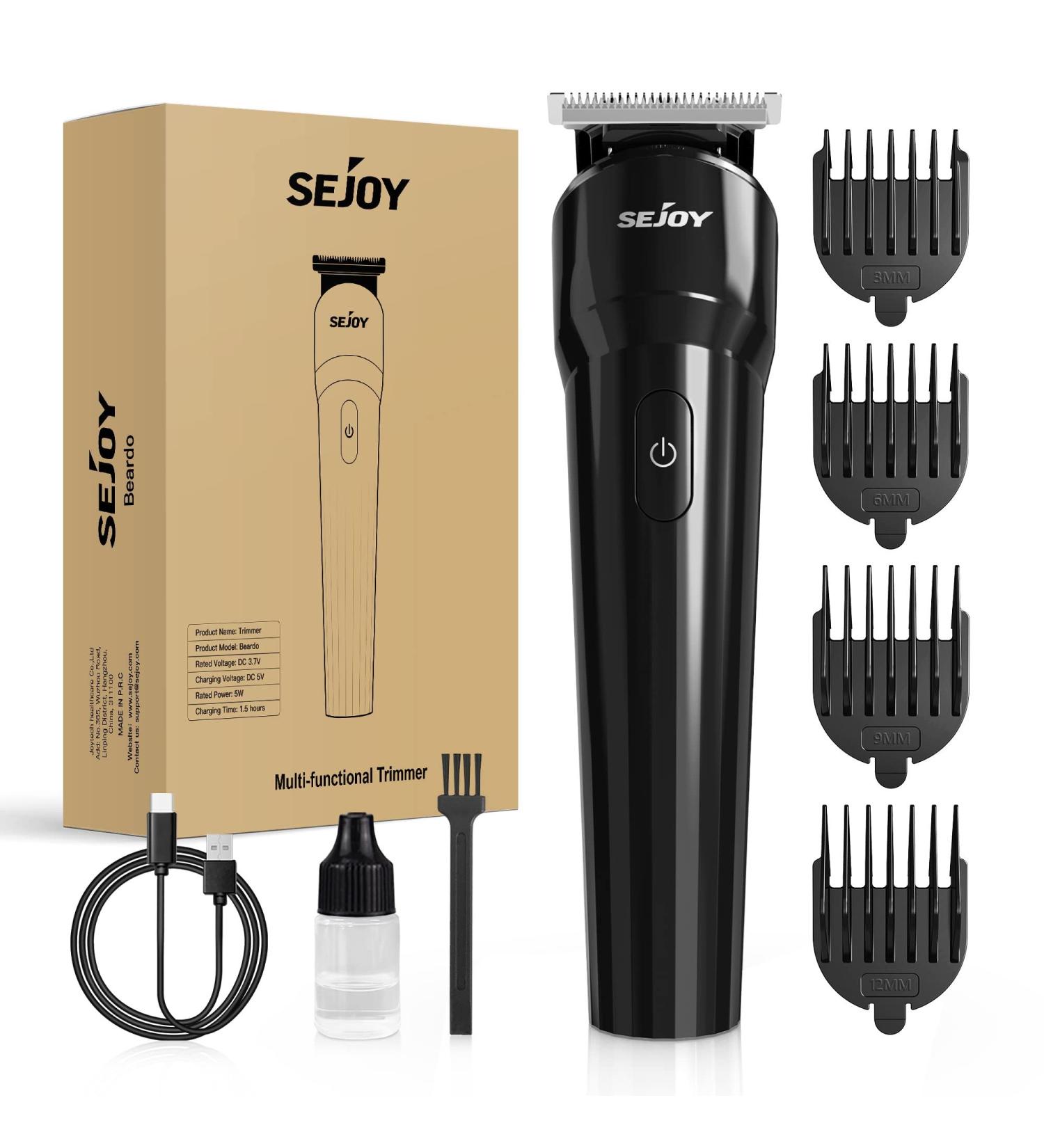Sejoy Body Hair Trimmer Clipper for Men Cordless Barber Clippers Electric Hair Trimmer Beard Trimmer with Travel Lock Waterproof 90 Min Battery Life USB Rechargeable Black Hair Clippers - Buy Online on GoSupps.com