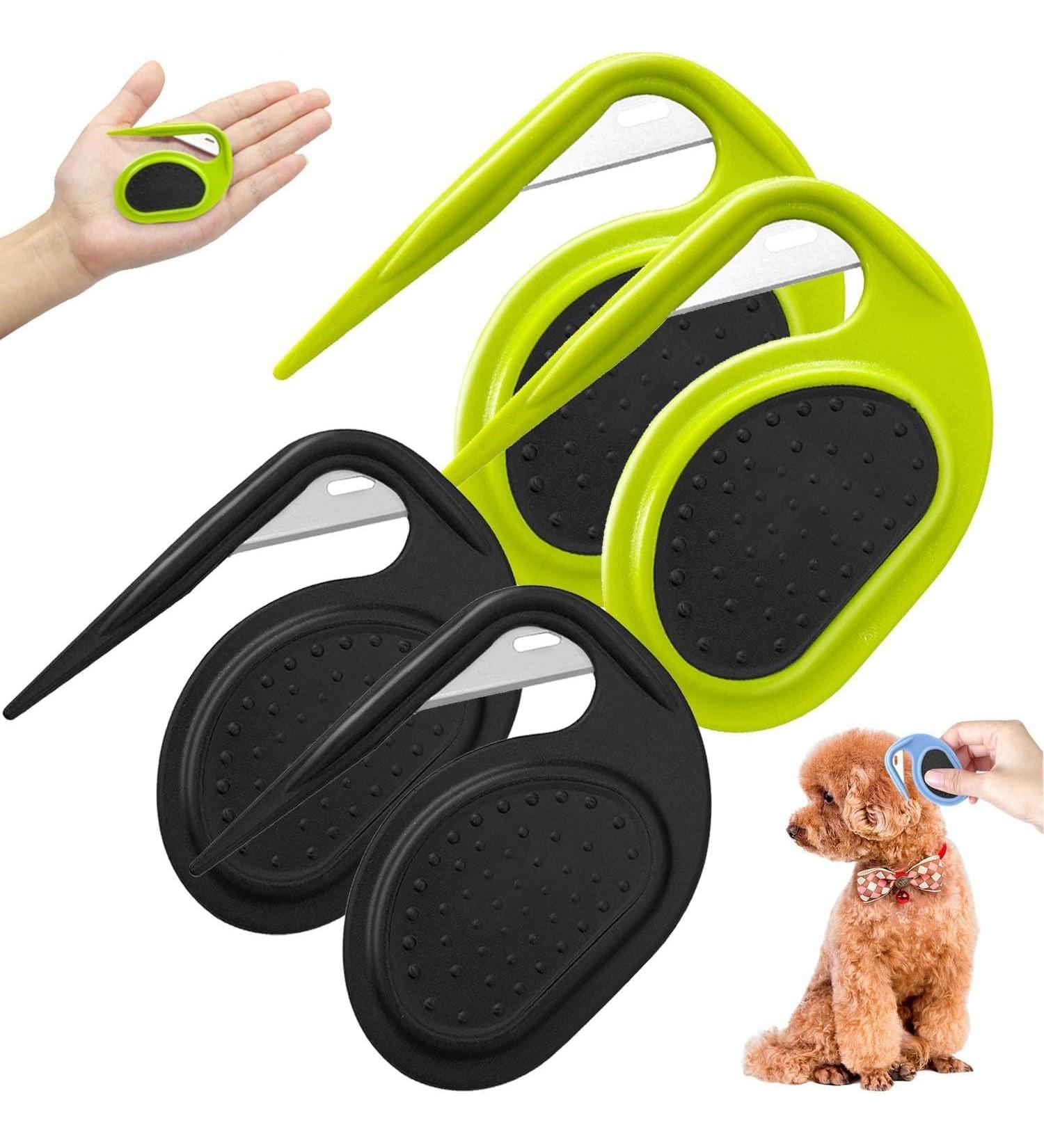 Pulunto Dog Comb Set - 4 Piece Fur Care Kit for Pets | Grooming Tool for Open Knots & Trimming | Ideal for Puppies - Green & Black - Buy Online on GoSupps.com