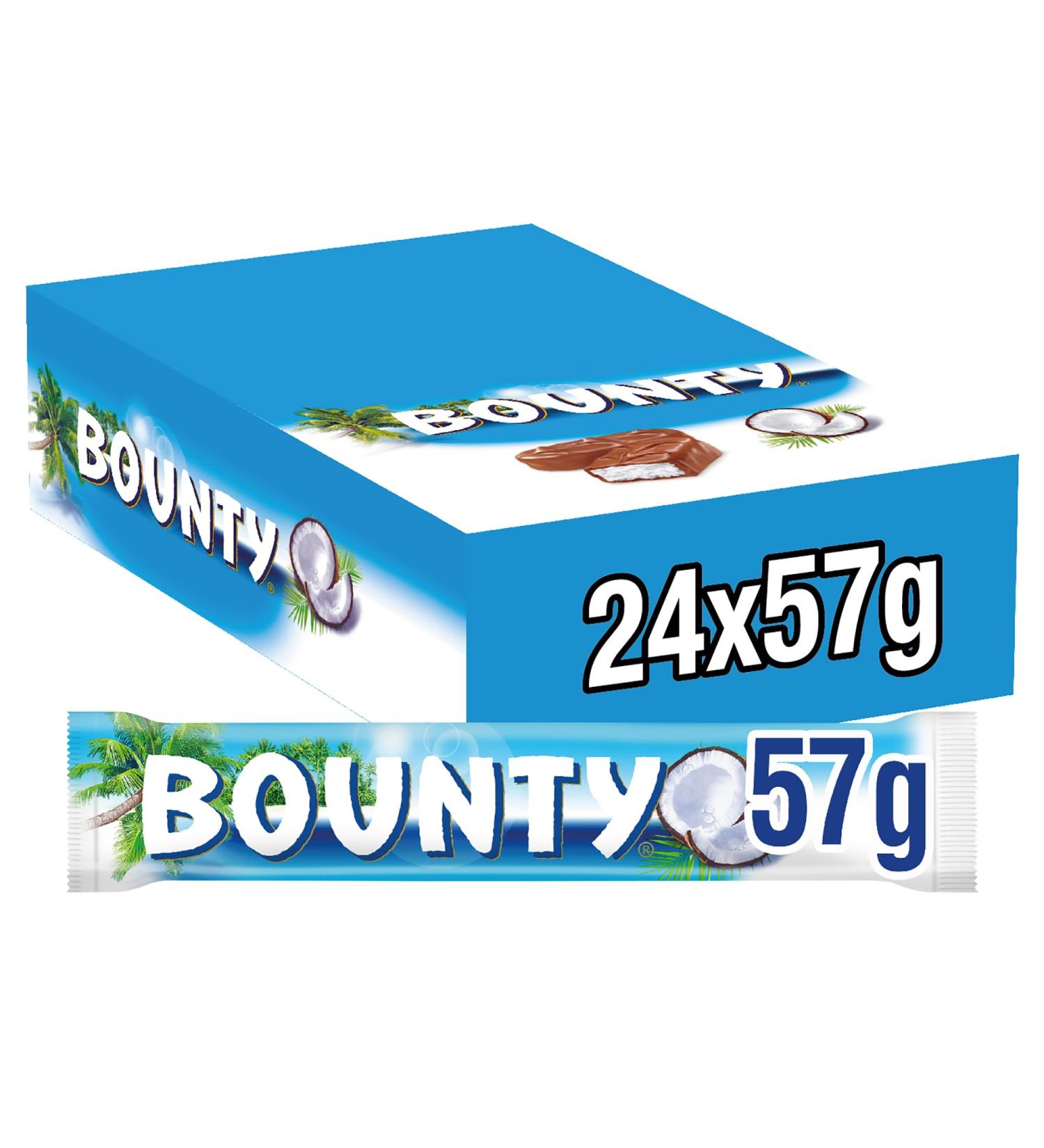  Bounty Bounty 24 x Coconut Stuffed Chocolate Bars and Milk Chocolate Cover - Buy Online on GoSupps.com