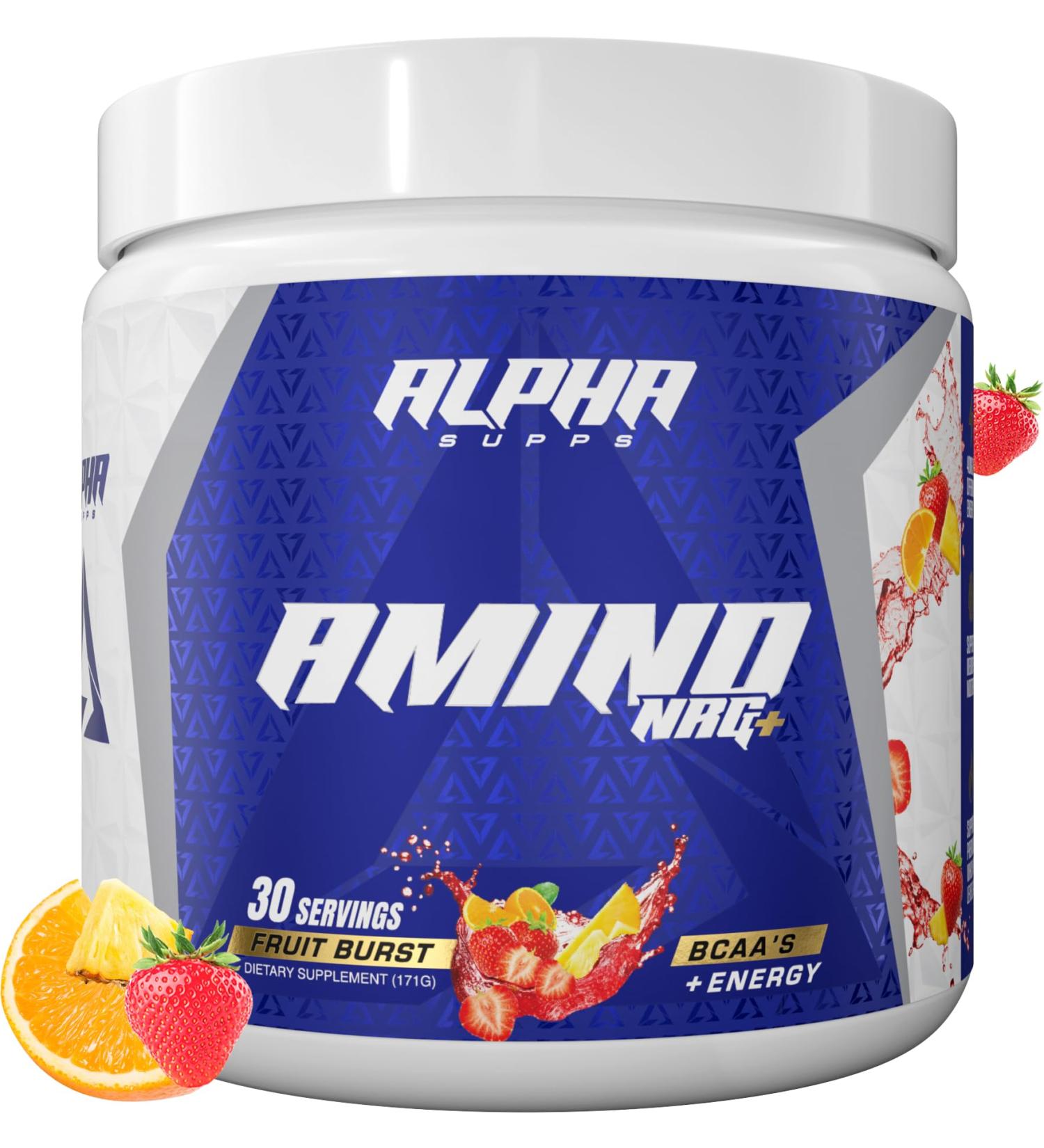 Alpha Supps Amino NRG+ BCAA Amino Energy Recovery Powder - Hydration Blend with Electrolytes - Focus Blend for Optimal Performance Support in Men & Women (30 Servings Fruit Burst) Fruit Burst 6 Ounce (Pack of 1) - Buy Online on GoSupps.com