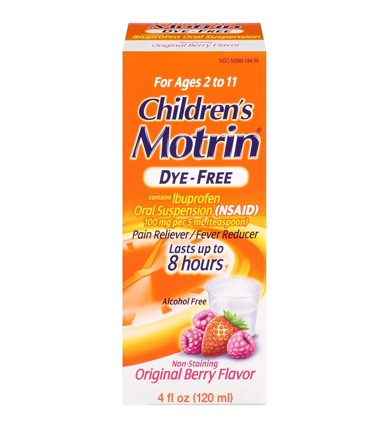 Motrin Children's DyeFree Pain Reliever and Fever Reducer 4 Fluiduid Ounce
