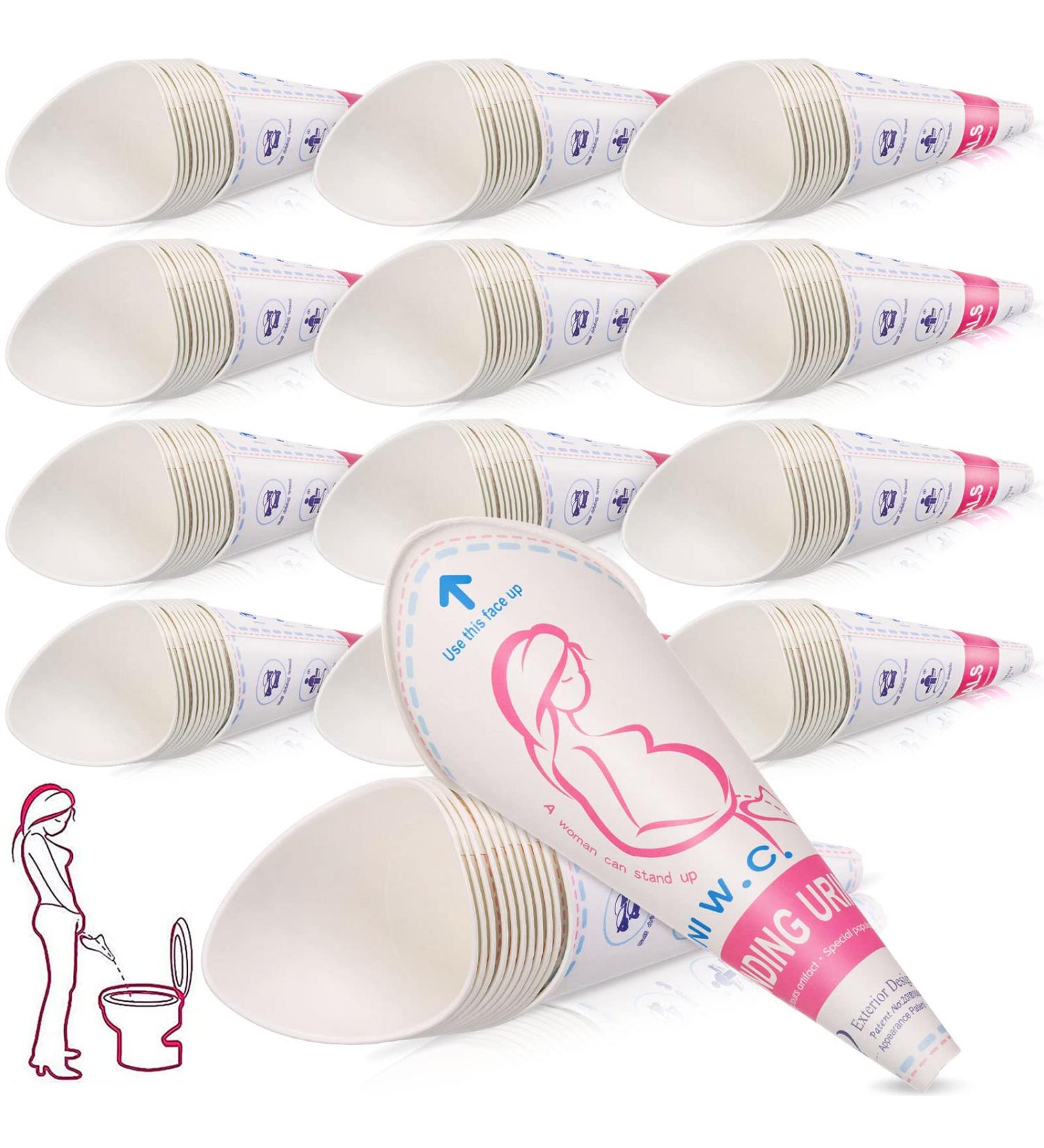 240 Pcs Disposable Female Urination Device - Portable Urinary Funnel for Women - Waterproof Paper Pee Cup for Camping, Travel, Pregnant Women & Wounded Individuals - Buy Online on GoSupps.com