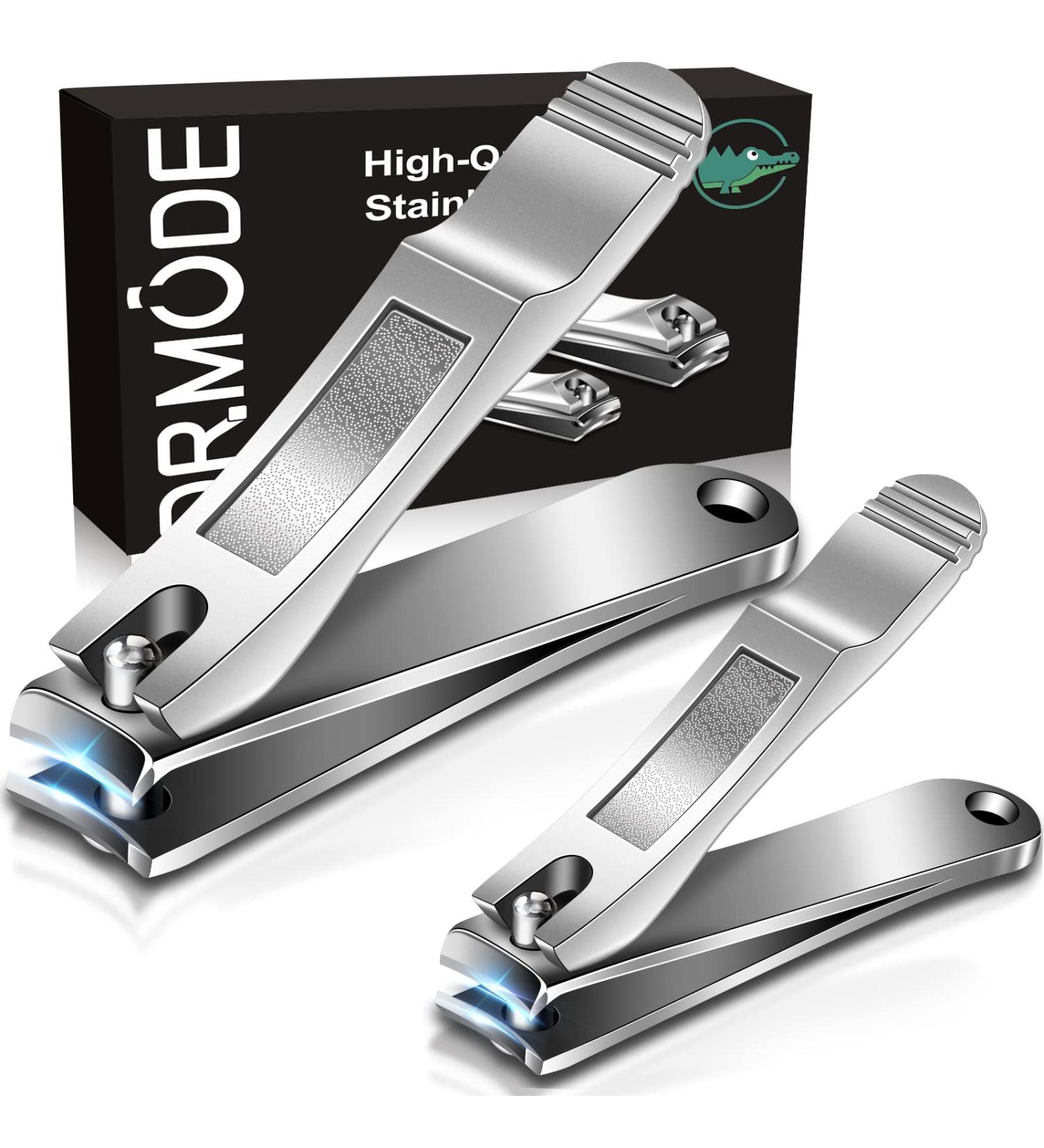DR. MODE Nail Clippers Set - Professional Stainless Steel Fingernail & Toenail Cutters - 2 Pack with Travel Case for Men & Women - Buy Online on GoSupps.com