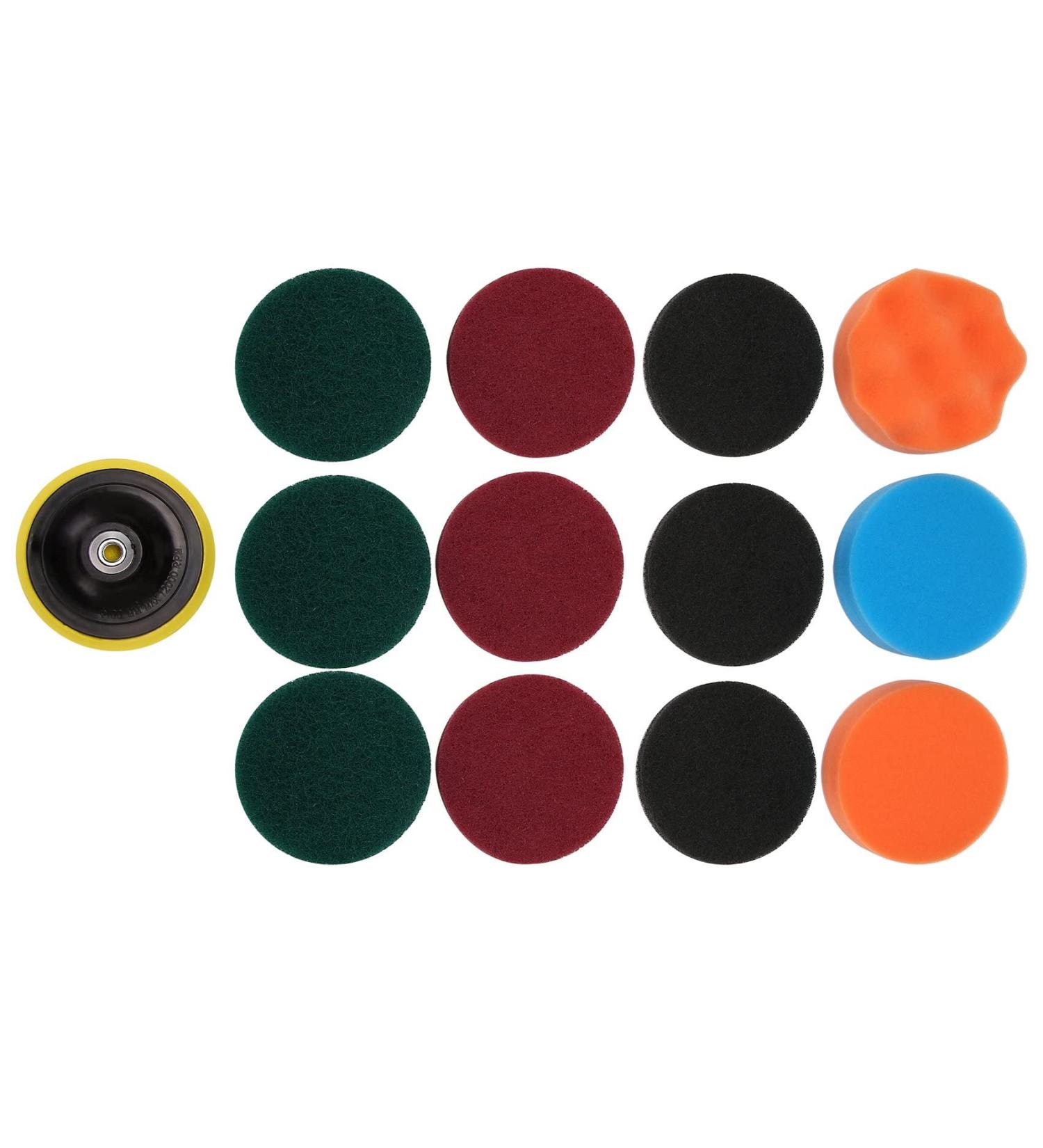 Lizusidtsy 13 Pieces Drill Power Scrubber Brush Scouring Pads & Sponge Cleaning Kit - All Cleaner Scrubbing Cordless Drill - Buy Online on GoSupps.com