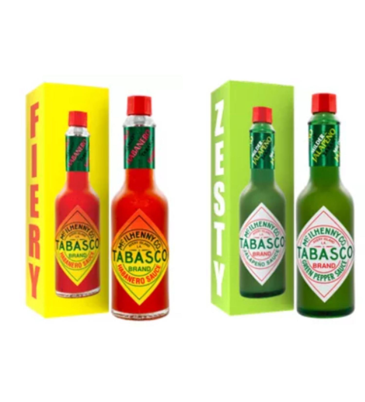 Tabasco Extra Hot Habanero Sauce x1 Tabasco Mild Green Hot Pepper Sauce x1 - Buy Online on GoSupps.com