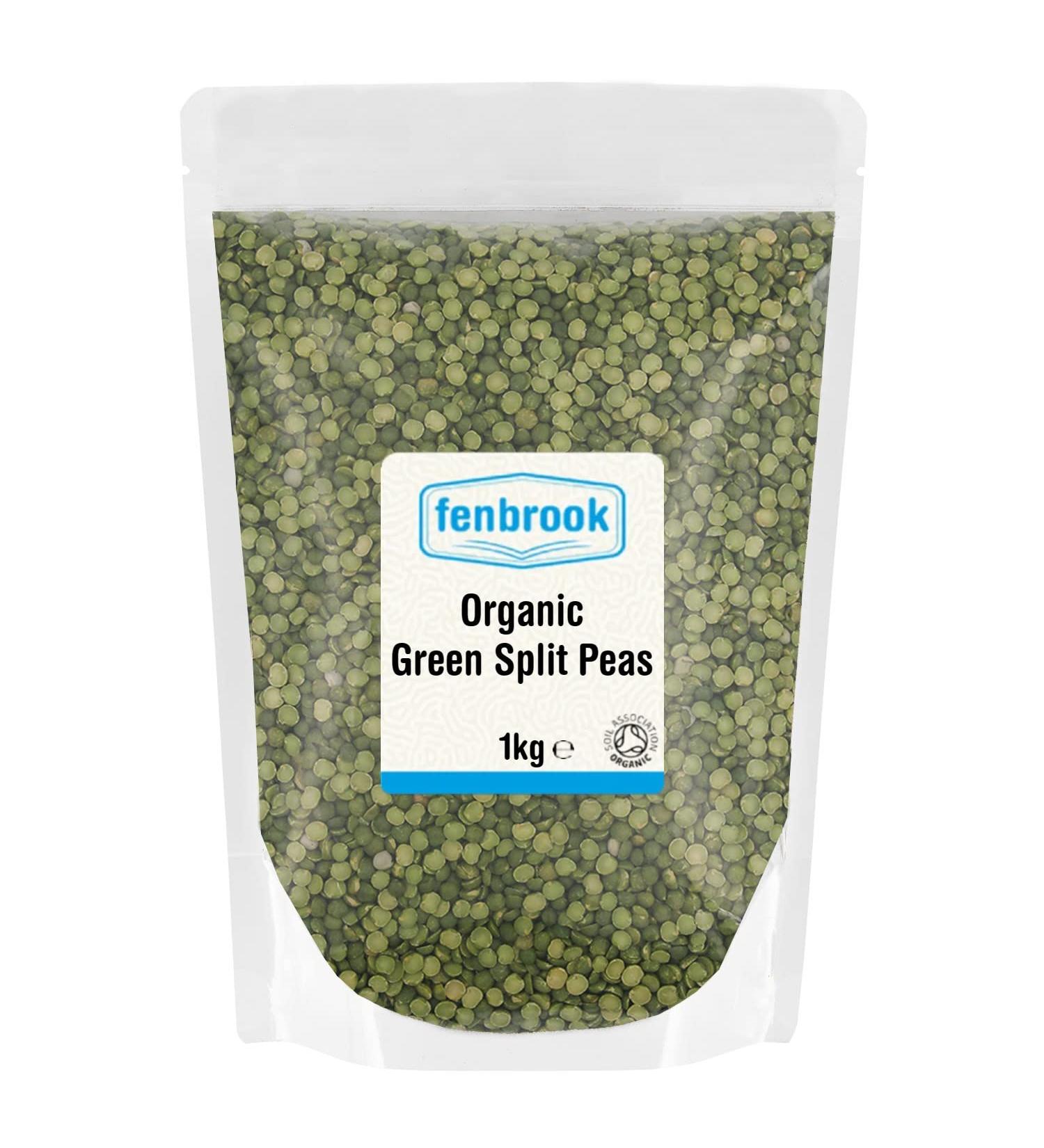 Organic Green Split Peas 1kg | Certified Organic by Fenbrook Organic - Buy Online on GoSupps.com