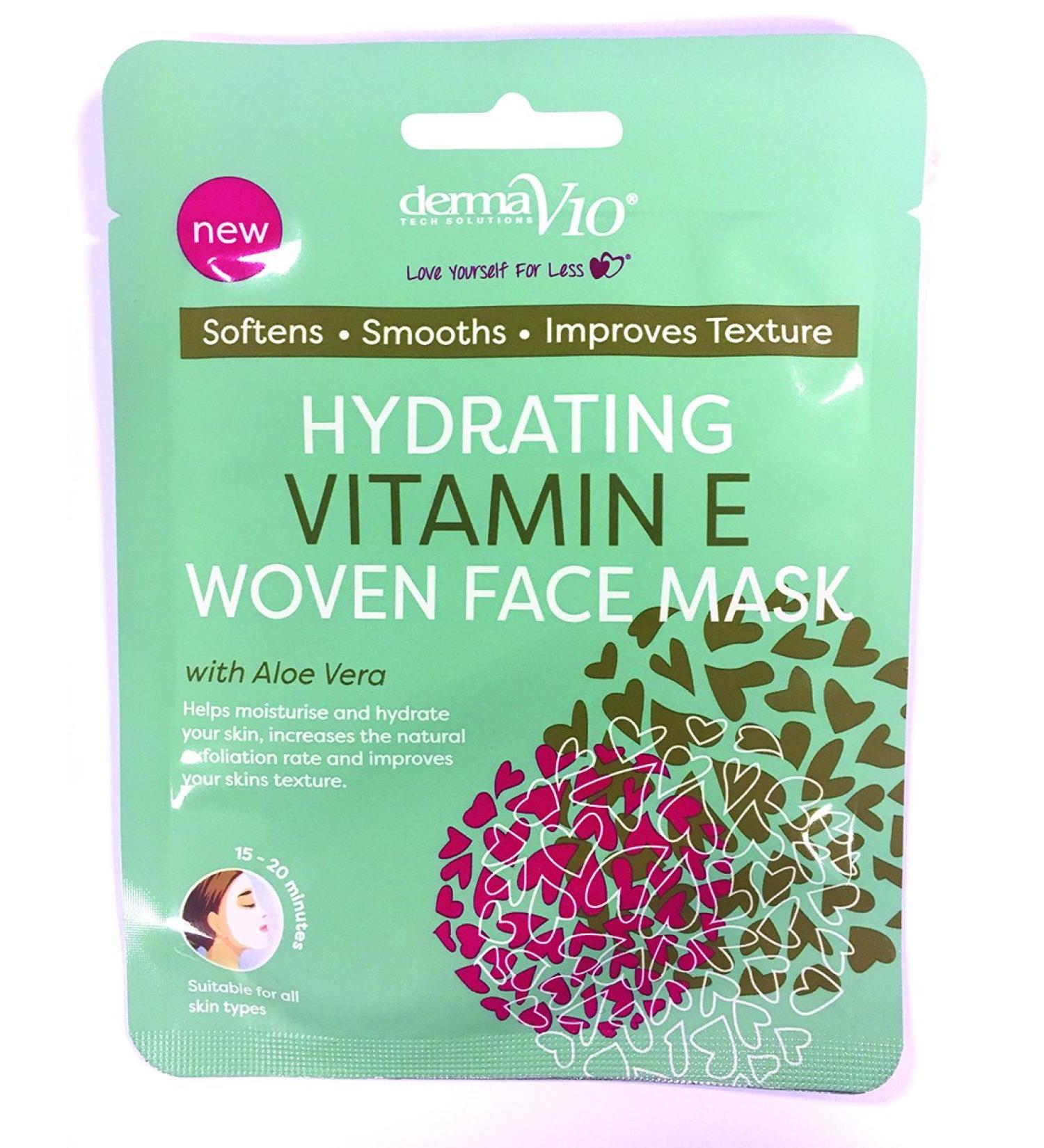 Derma V10 Hydrating Vitamin E Woven Face Mask mixed color