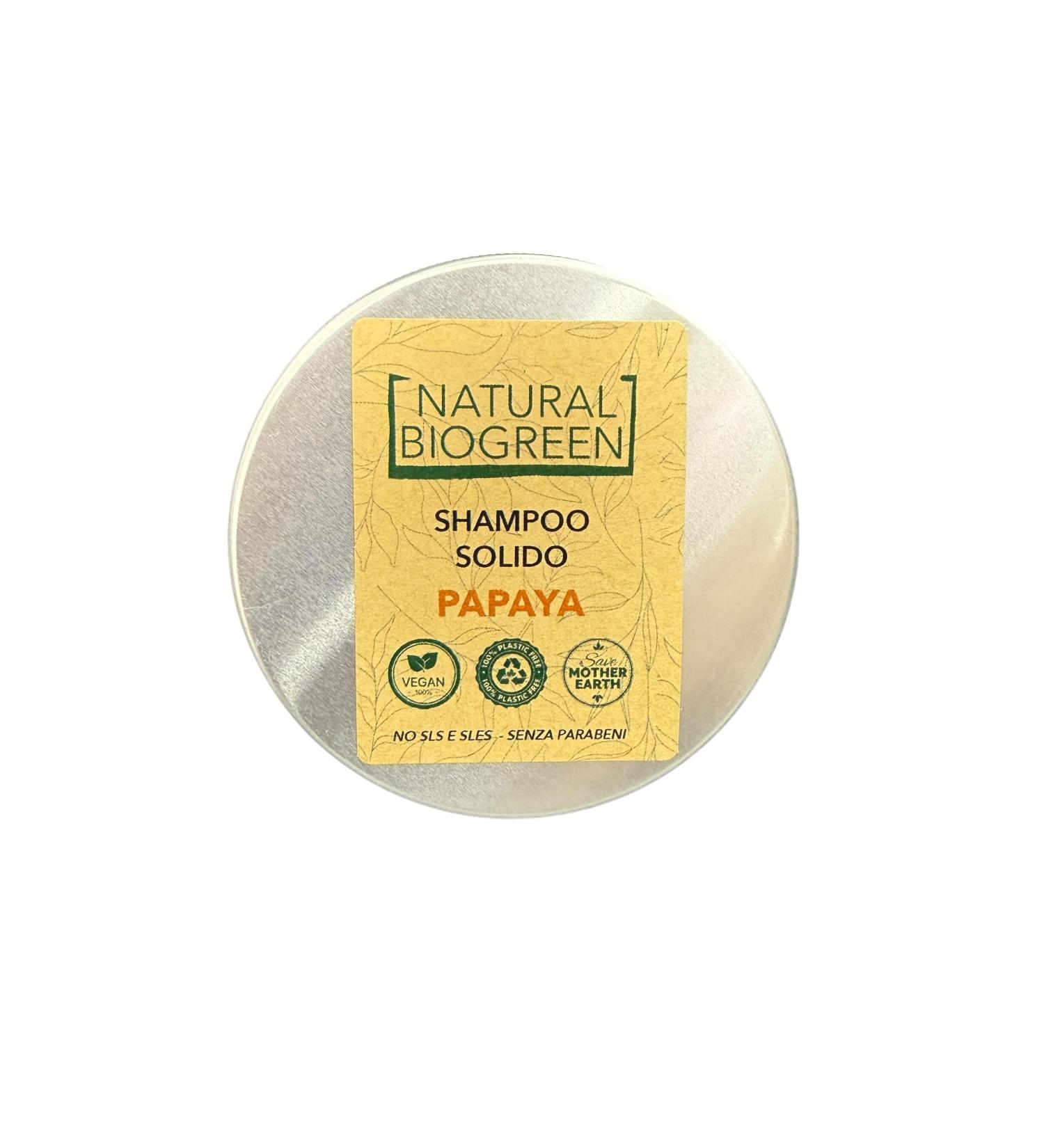  Naturalbiogreen PAPAYA solid shampoo with vegan box 60g - Buy Online on GoSupps.com