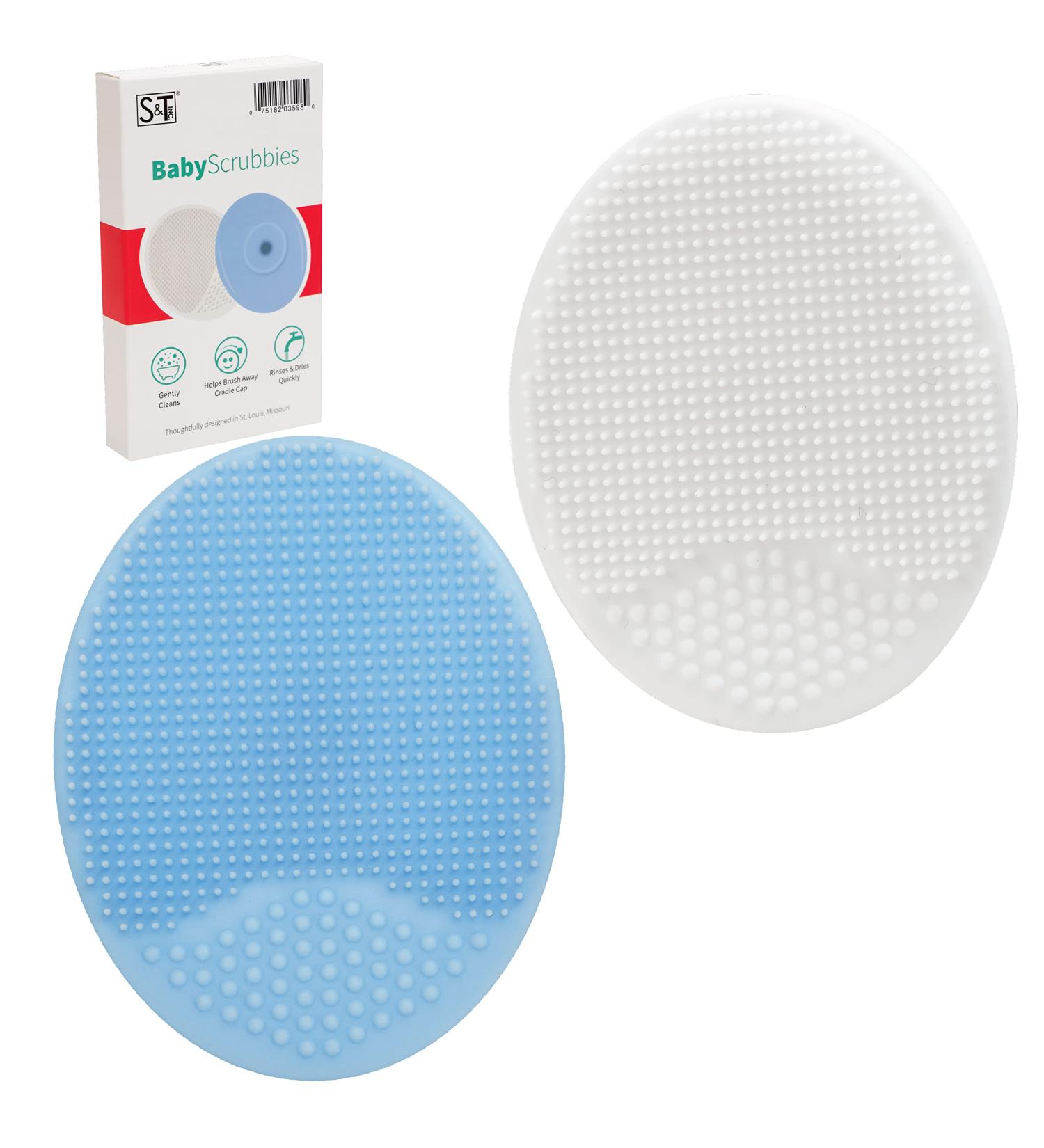 Exfoliating Baby Cradle Cap Brush - Silicone, 2 Pack (BlueWhite) | S&T INC. - Buy Online on GoSupps.com