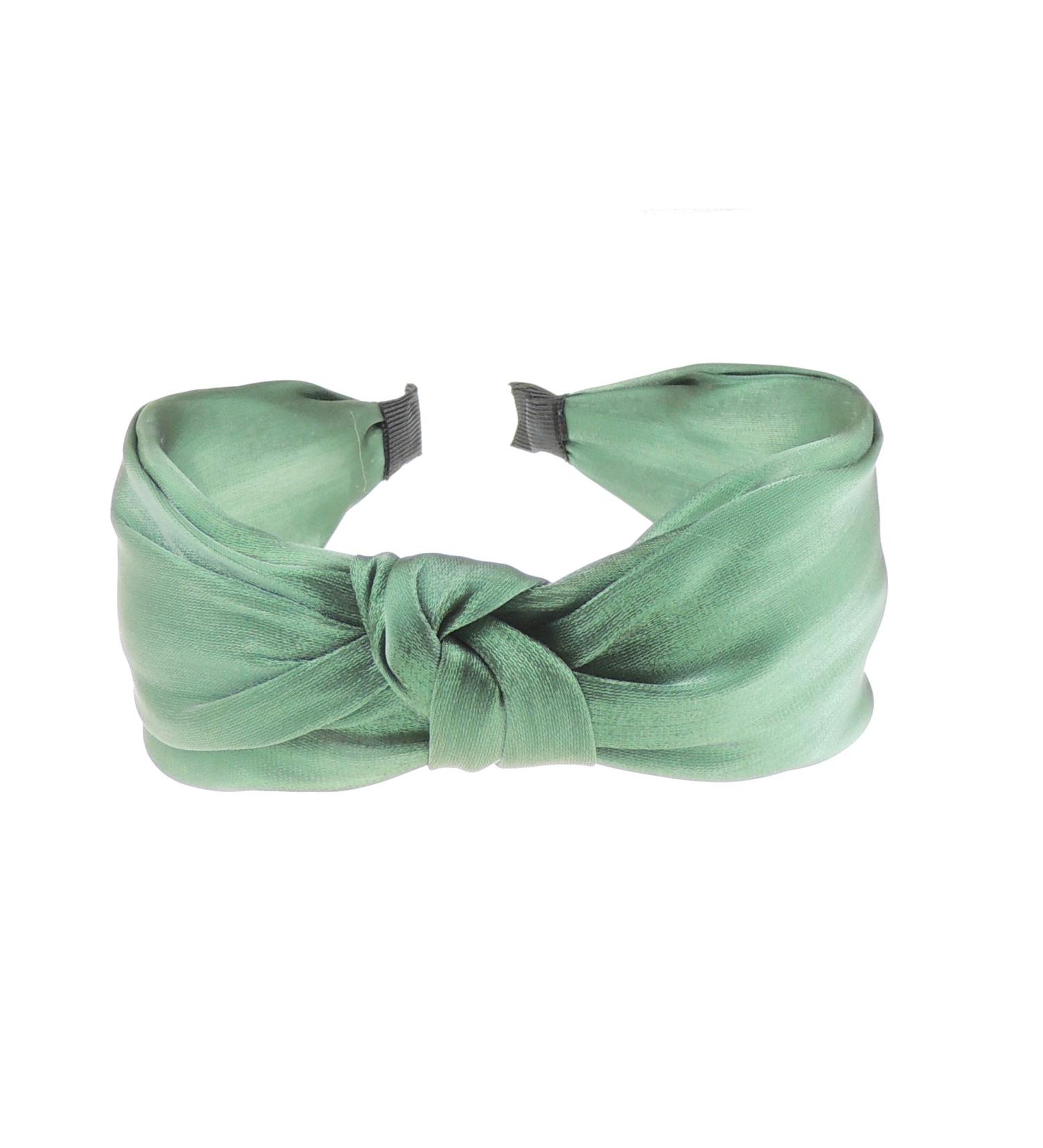 Ladies Girls Evening Shimmer Chiffon Top Knot Headband Alice Band (Emerald)