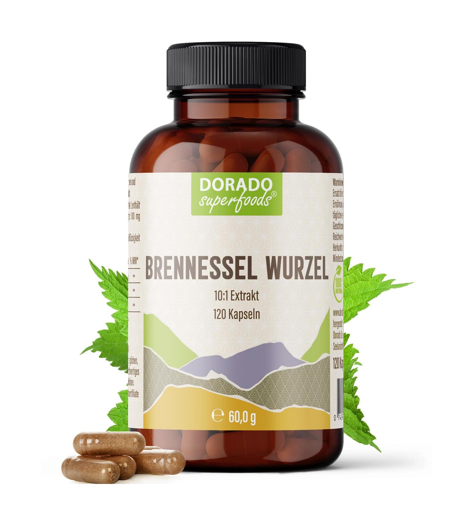 Nettle Root Extract Capsules 1600mg - High Dose Vegan & Gluten-Free | 120 Pieces | Dorado Superfoods - International Shipping Available - Buy Online on GoSupps.com