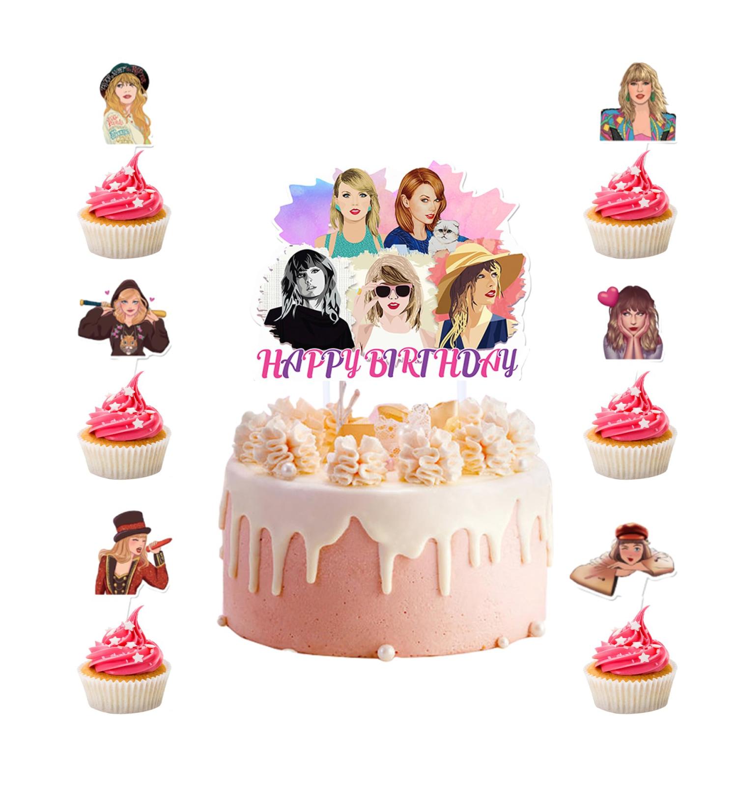 13Pcs Music Singer Cupcake Toppers - Pop Music Singer Merchandise Happy Birthday Theme Decoration Supplies Set Music Album Inspired Merch Best Fans Gifts for Boy and Girl's Birthday Party Decor - Buy Online on GoSupps.com