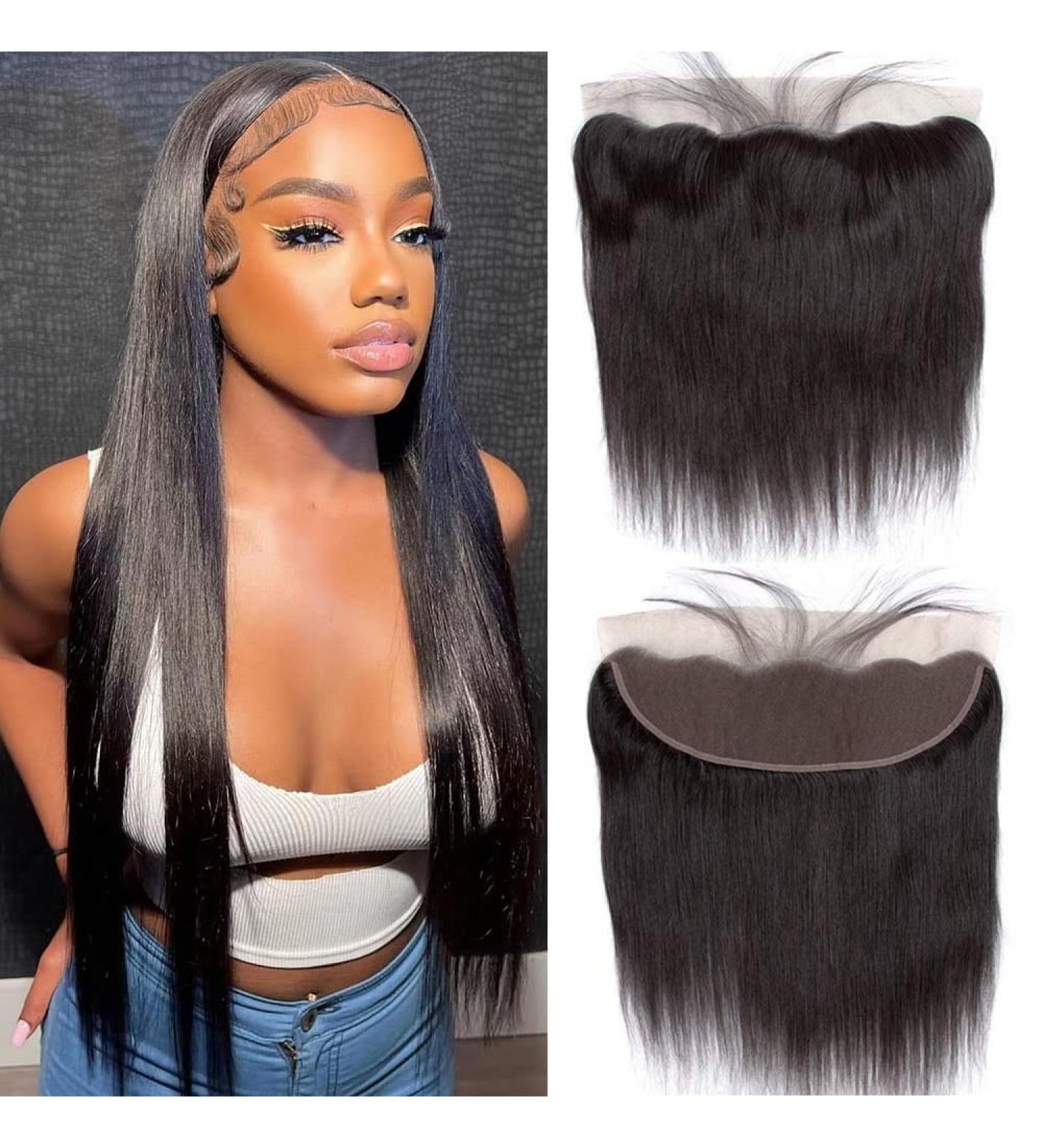 12 Brazilian Straight Lace Frontal Closure | Virgin Human Hair | Natural Black - Buy Online on GoSupps.com