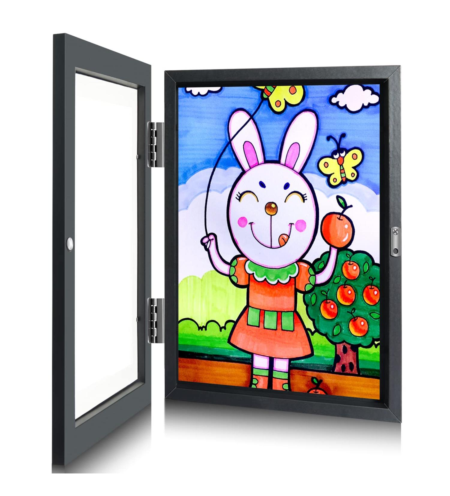 Sank Kids Art Frame: Front Opening Changeable Picture Display for DIN A4 Art Storage - Black 1 Pack - Buy Online on GoSupps.com