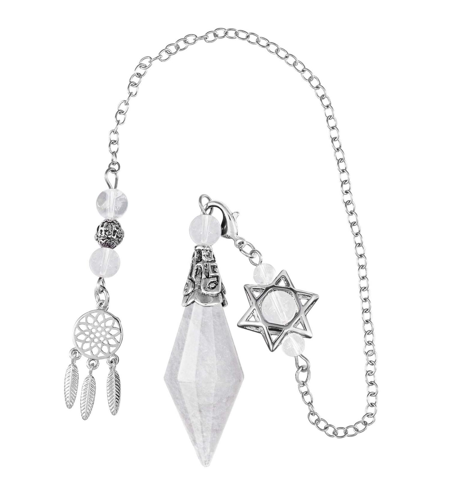 Kyeygwo Bergkristall Kegel Stone Pendulum - Double Point Quartz Gemstone for Divination Meditation & Reiki Healing - Buy Online on GoSupps.com