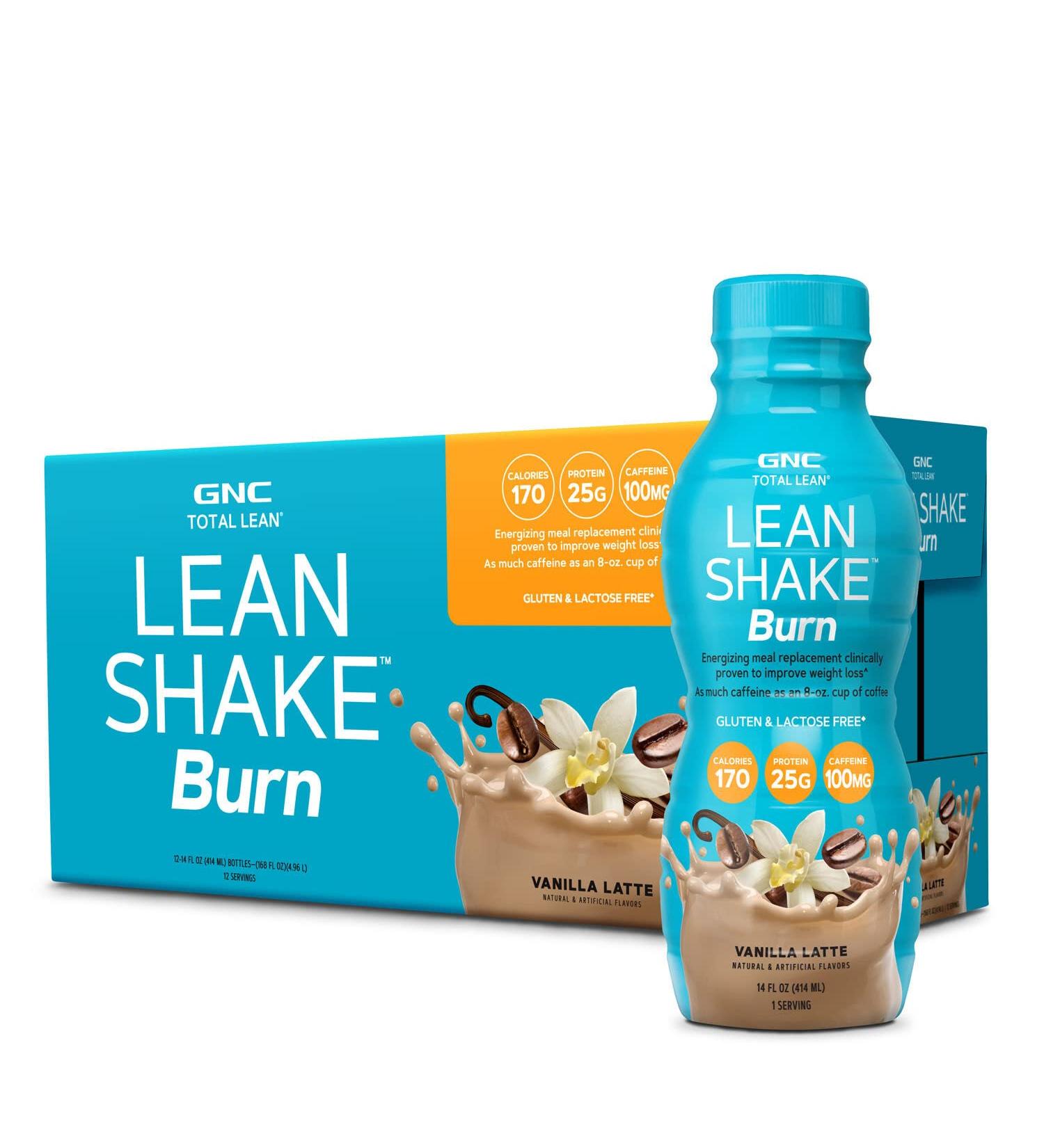 GNC Total Lean Lean Shake Burn - Vanilla Latte - 12 Bottles | Meal Replacement Shake for Weight Management - Buy Online on GoSupps.com
