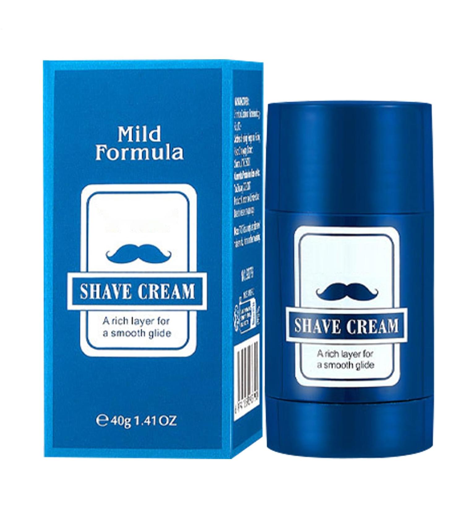 Shaving Cream for Men - Beard Balm 40 g 2 in 1 Stick for Beard Care & Hair Removal - Home & Hair Salon Use - Buy Online on GoSupps.com