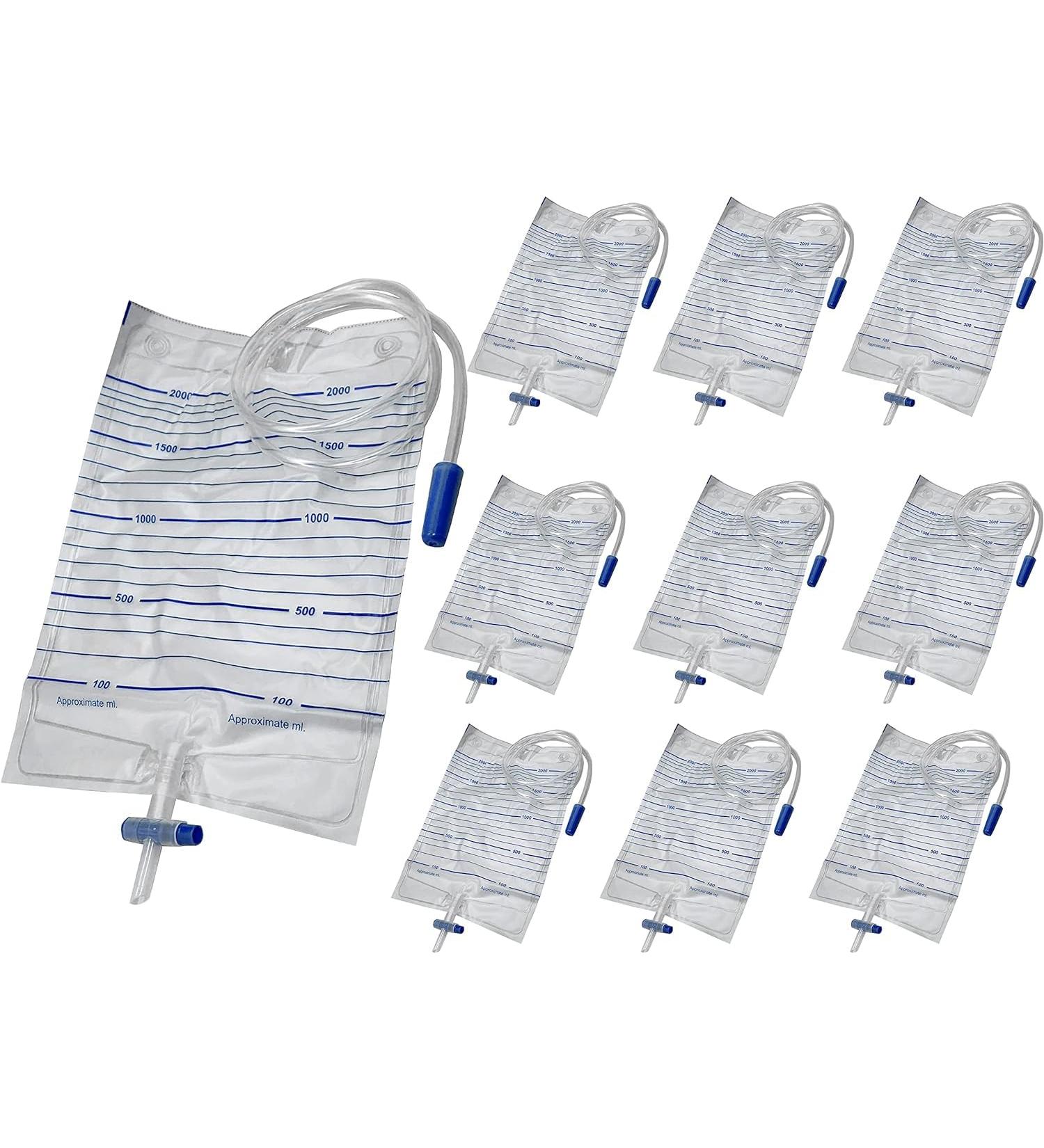 Buy Endure Disposable Sterile Urine Bags (2000ml) - Unisex Medical Drainage Bags with Anti-Reflux Valve (Pack of 10) - Ideal for Emergency Use Fast International Shipping - Buy Online on GoSupps.com