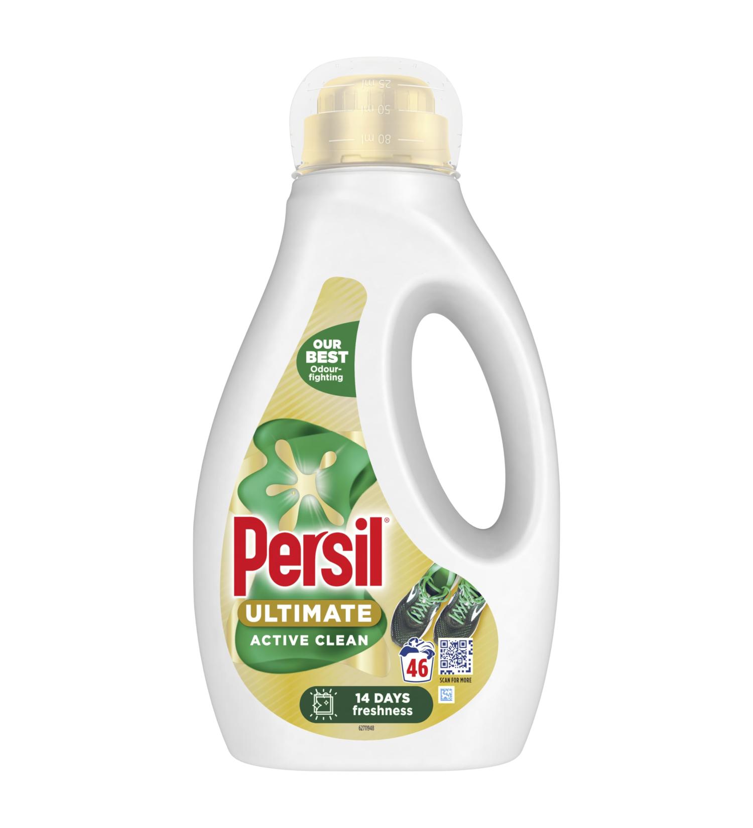Persil Ultimate Active Clean Liquid Detergent our best odour-fighting for outstanding stain removal and 14 days of freshness 1.242 L (46 washes) - Buy Online on GoSupps.com