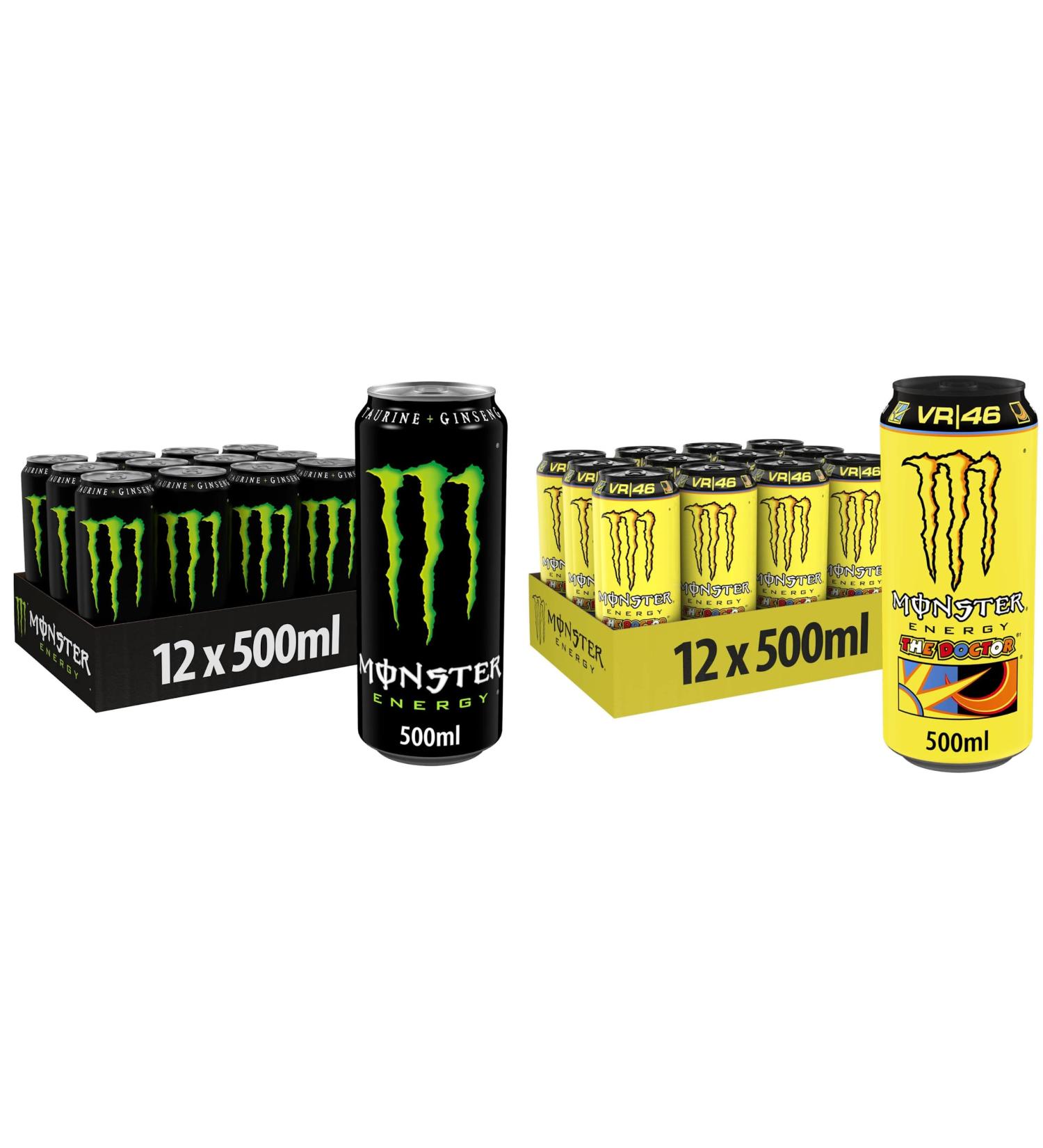 Monster Energy Drinks 12 Pack 500ml (12 Cans Original & 12 Cans The Doctor) - By Shop 4 Less