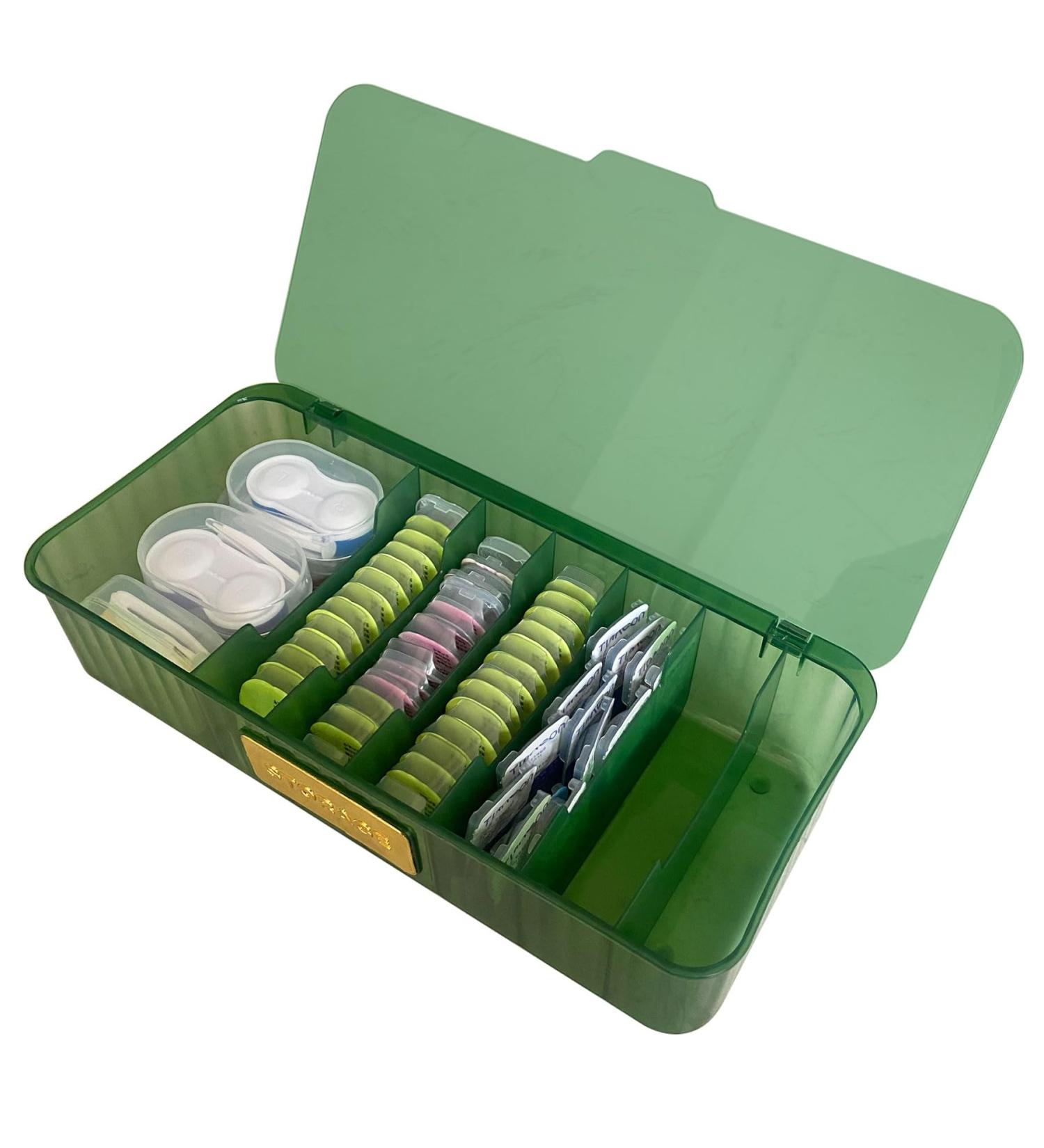 Storage Organizer for Colored Contact Lenses - Clear Travel Case for All Brands - Multifunctional Daily Use (Green - Buy Online on GoSupps.com