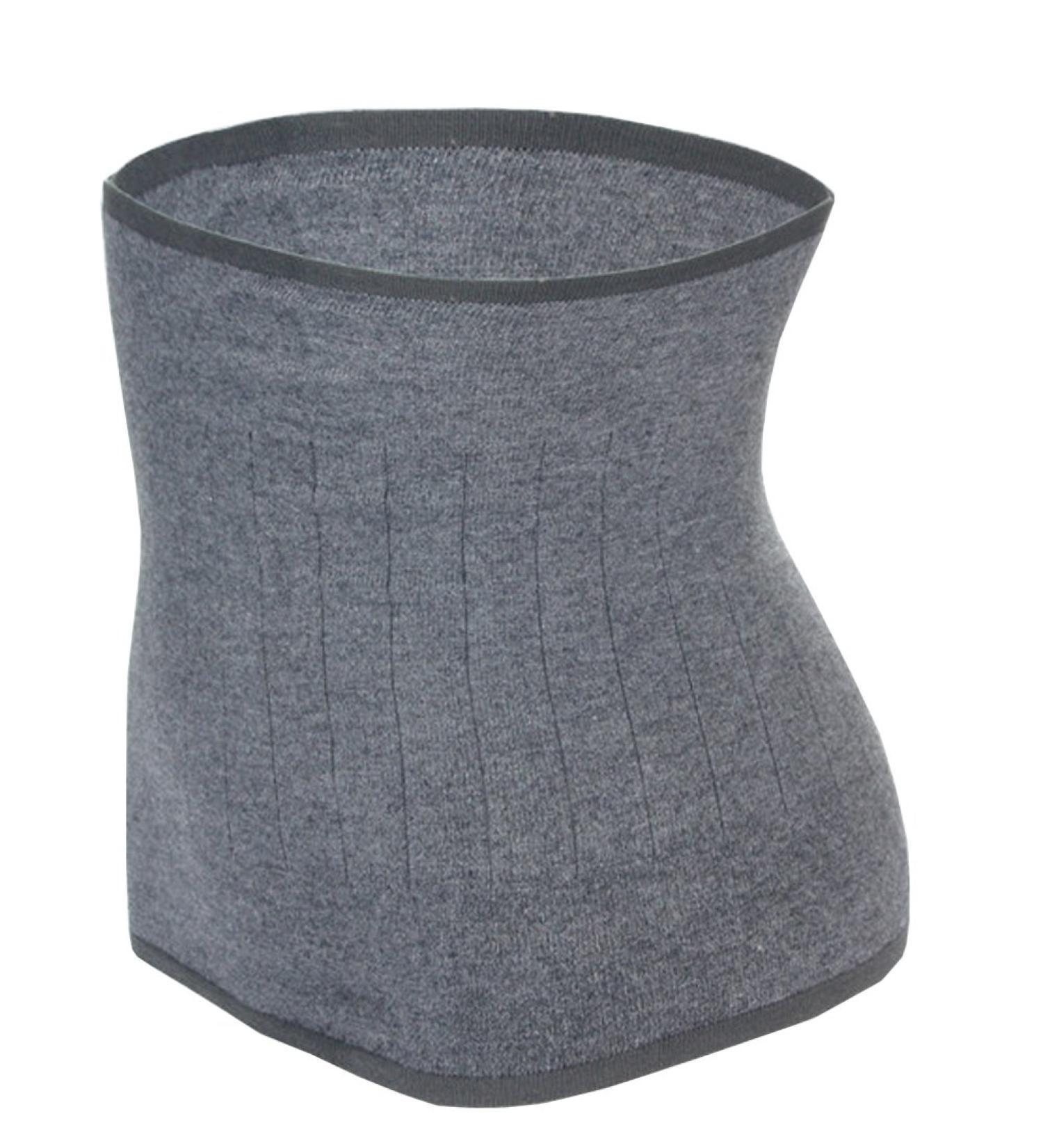 Thermal Knitted Kidney Warmer Abdominal Binder | Waist Trimmer Wrap Belt Grey M 57-90CM | Postpartum Belly Band & Lower Back Support - Buy Online on GoSupps.com
