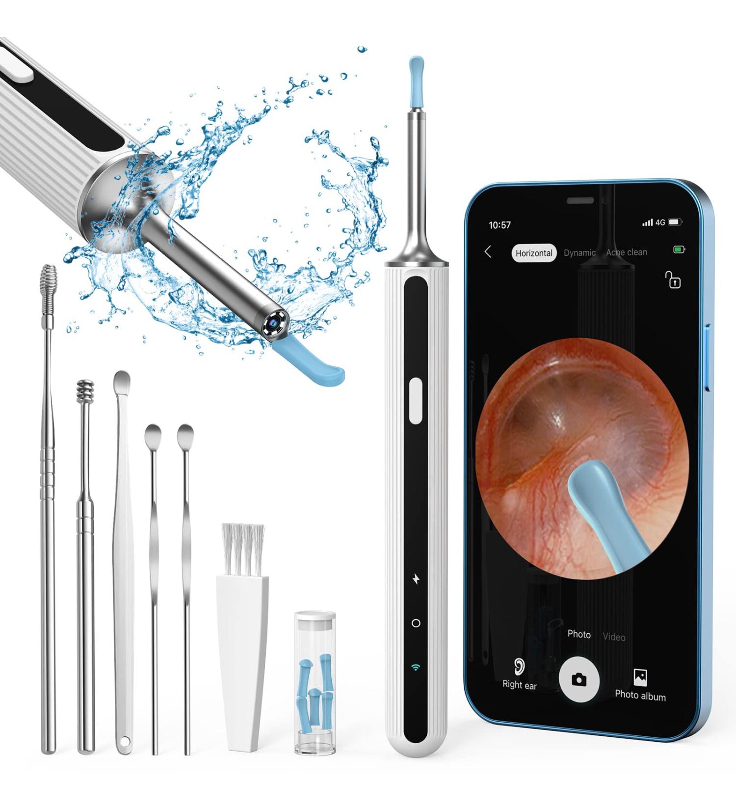 1080P FHD WiFi Ear Wax Removal Kit | Otoscope Visual Camera | Wireless Ear Cleaner with 6 LED Light for Adults - X8 White - Buy Online on GoSupps.com