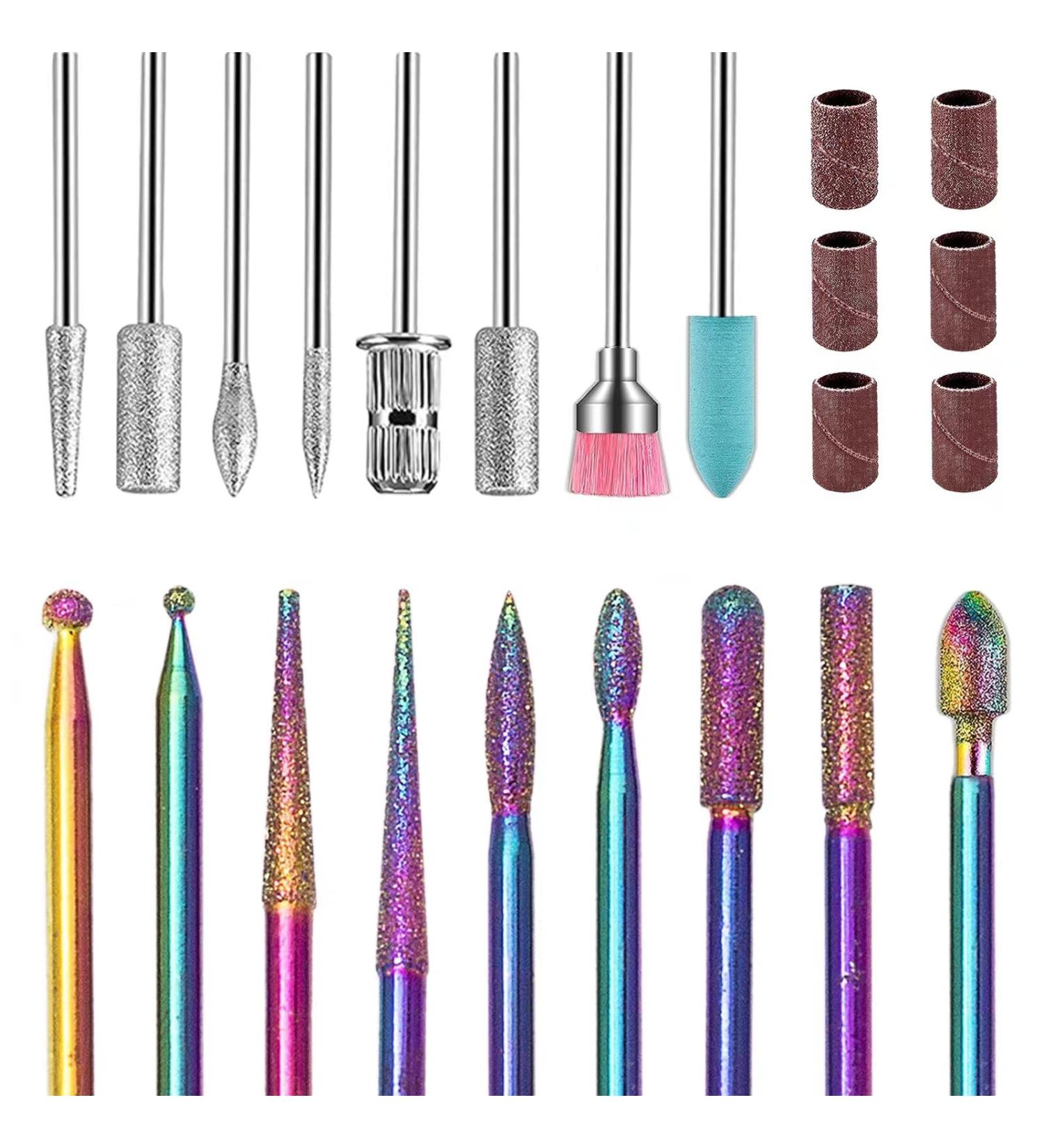 Professional Euduq 17-Piece Tungsten Carbide Nail Drill Bits Set for Gel & Acrylic | Manicure & Pedicure Attachments - Buy Online on GoSupps.com