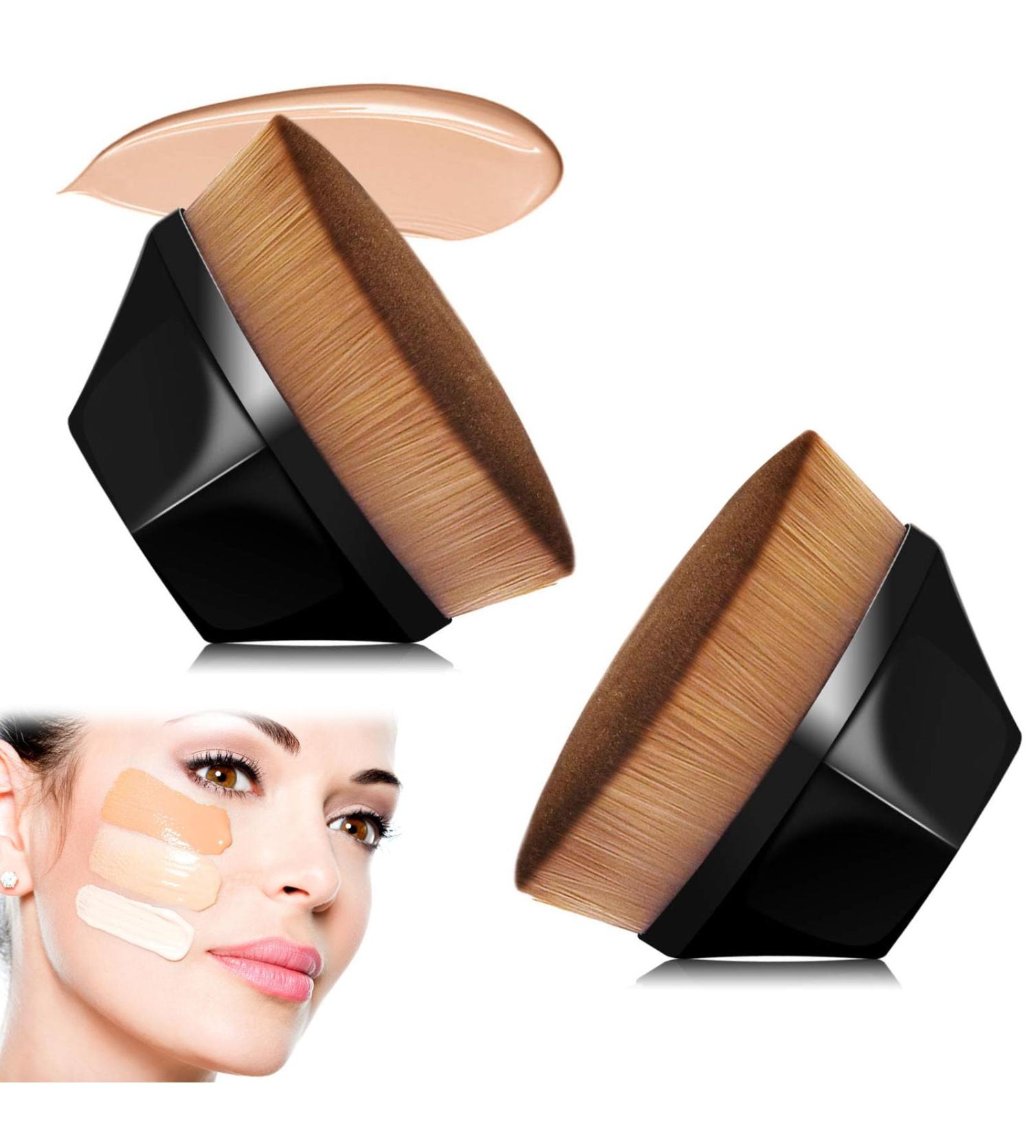 2 Pieces Ideal for Professional Face Base Brush Kabuki Foundation Brush with Box Brush Base Professional Kabuki Brush Liquid Makeup Brush (Black) - Buy Online on GoSupps.com