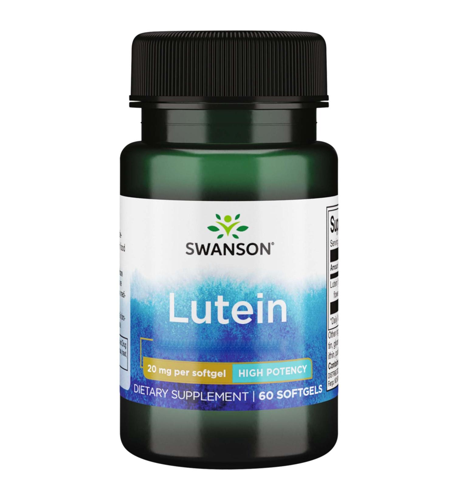 Buy Swanson Lutein 20mg - High Potency Soft Capsules | Gluten-Free Non-GMO Lab Tested - 60 Capsules - Buy Online on GoSupps.com