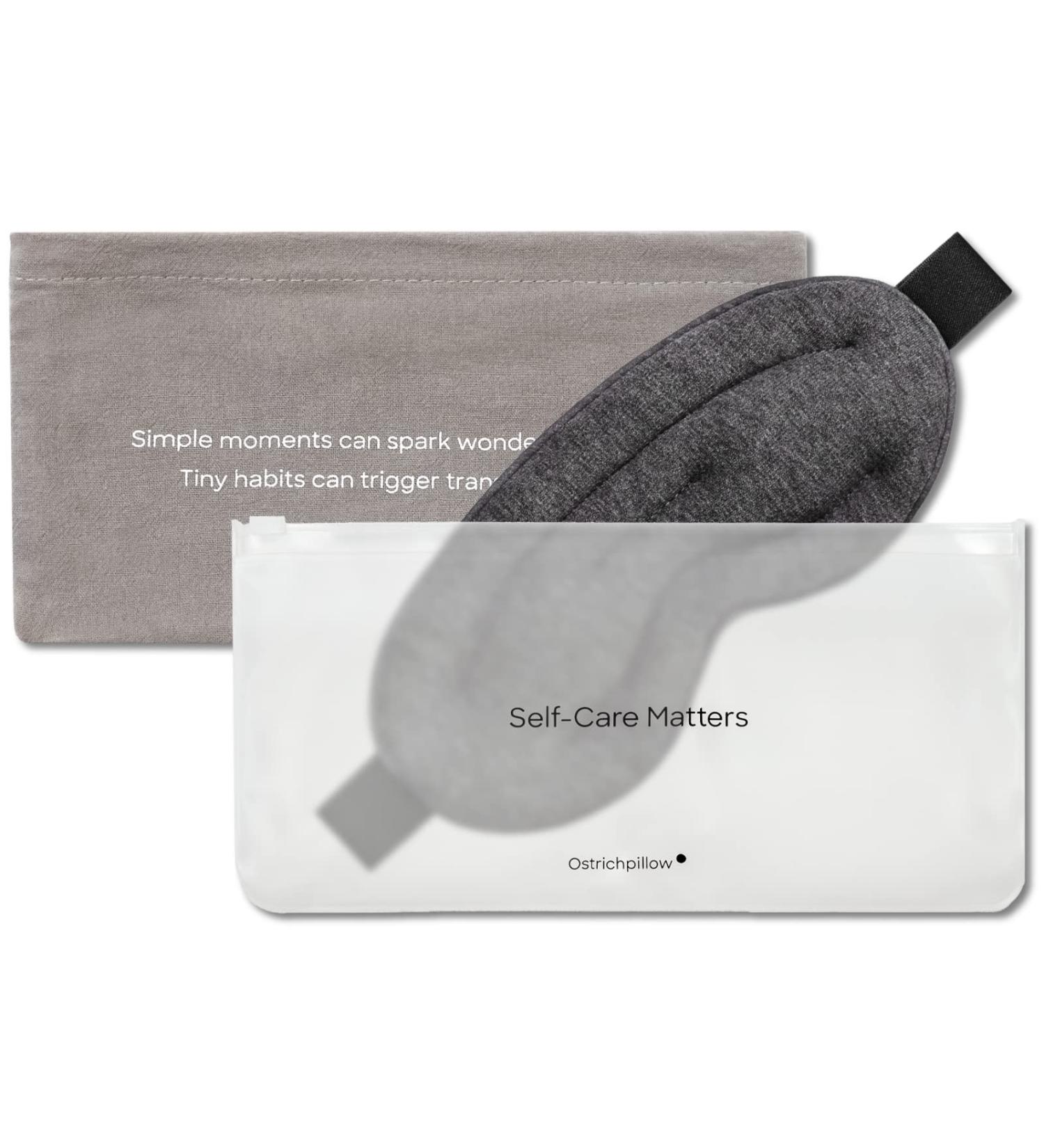 Ostrichpillow Hot & Cold Eye Mask - Clay Beads Therapy for Dark Circles, Eye Bags, Headaches - Velcro Closure, 2 Protective Bags - Dark Night - Buy Online on GoSupps.com