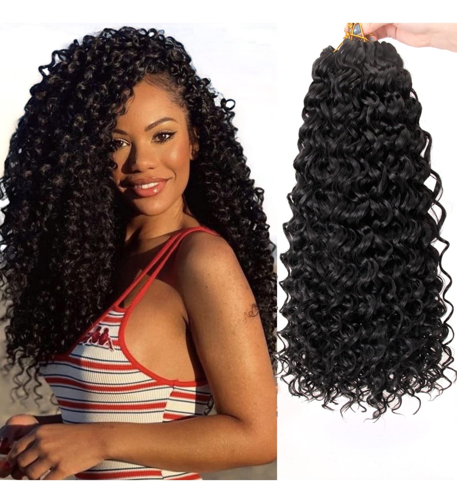 18 Synthetic Deep Twist Crochet Hair Extensions - 5 Packs Natural Black Deep Wave Bohemian Crochet Braids - 18 Inch - Buy Online on GoSupps.com